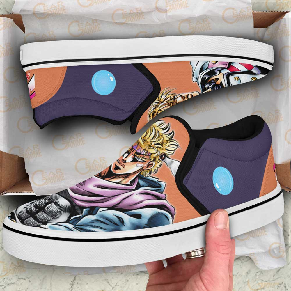 Caesar Anthonio Zeppeli Slip-On Shoes Canvas Custom Anime JoJo’s Bizarre Adventure Shoes