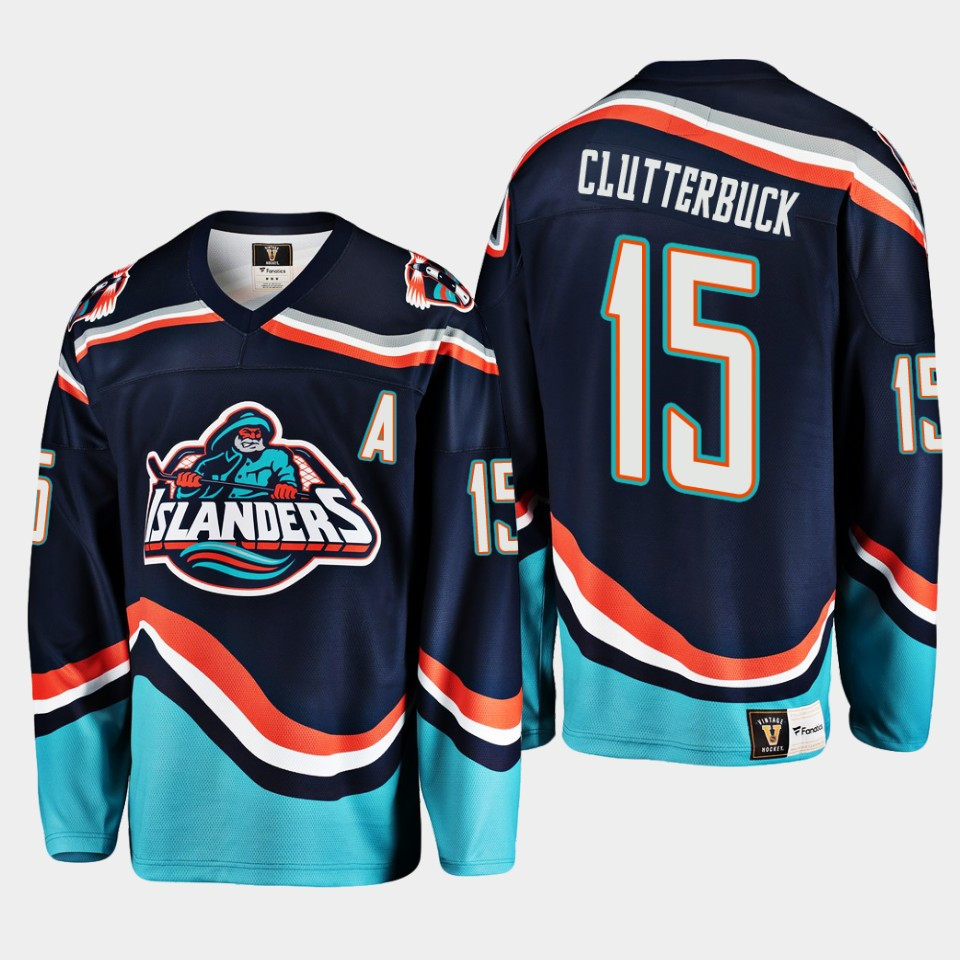 Cal Clutterbuck 15 New York Islanders Navy Reverse Retro 2.0 Stitched Jersey 2022-23