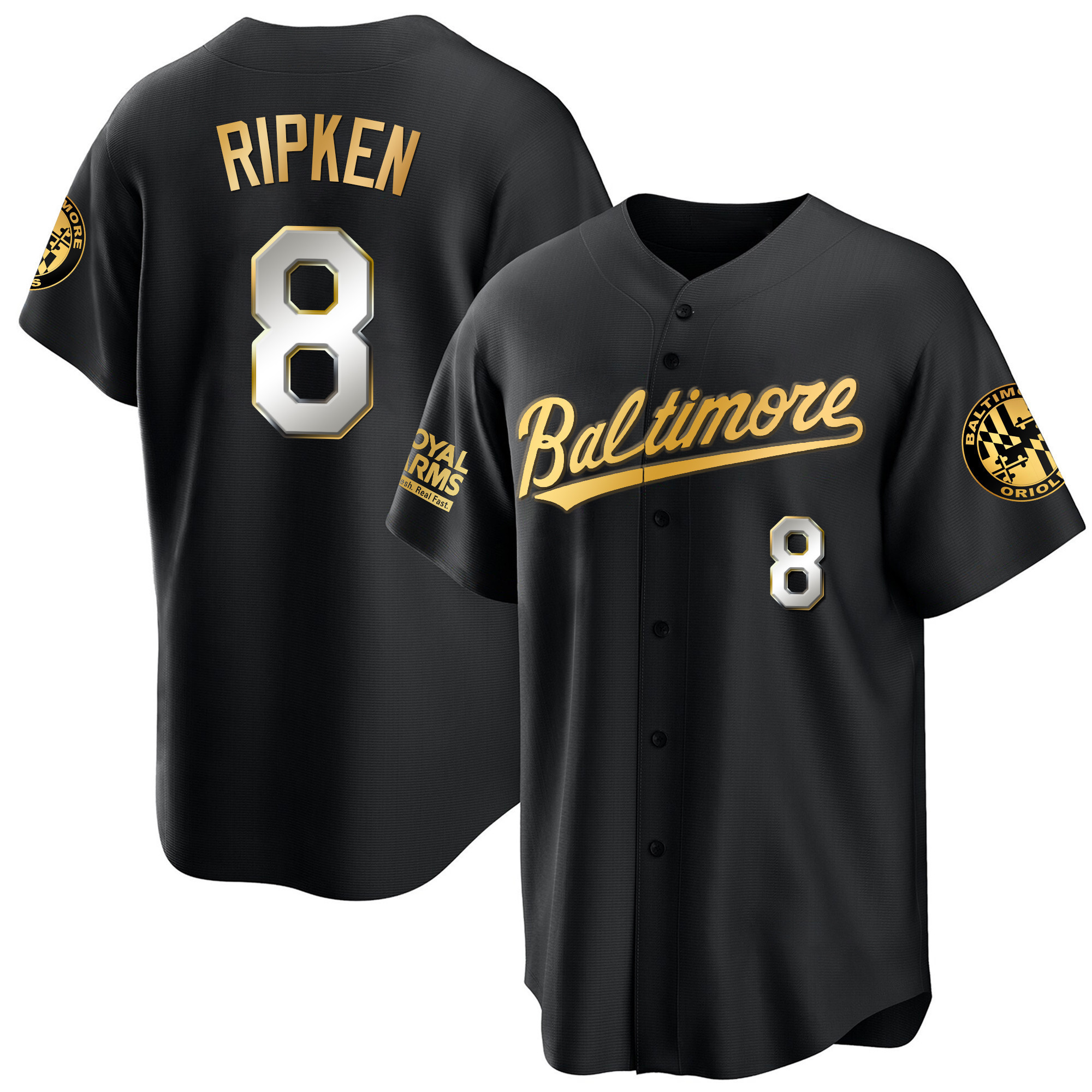 Cal Ripken Men’s Baltimore Orioles 2023 Gold Cool Black Limited Jersey - All Stitched
