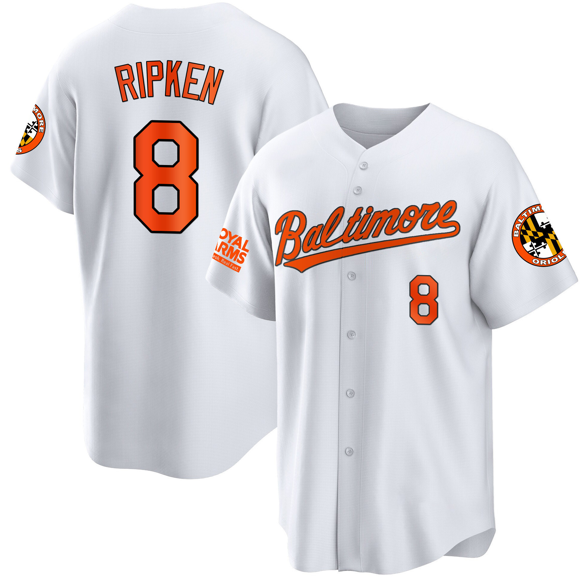 Cal Ripken Men’s Baltimore Orioles 2023 Gold Cool White Jersey - All Stitched