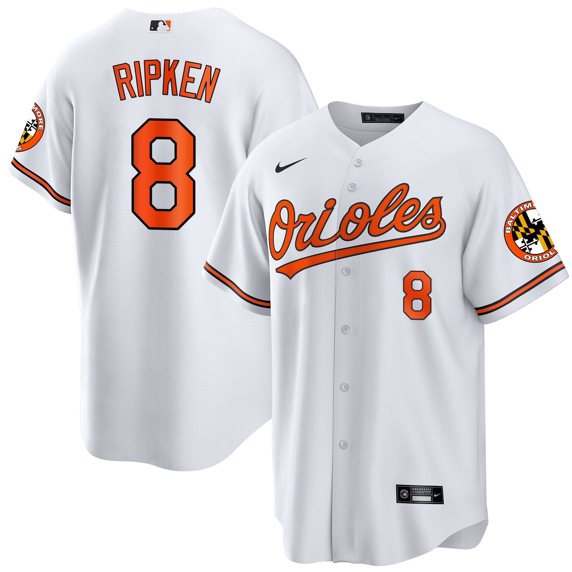 Cal Ripken Men’s Baltimore Orioles 2023 Special Gold Cool White Jersey - All Stitched
