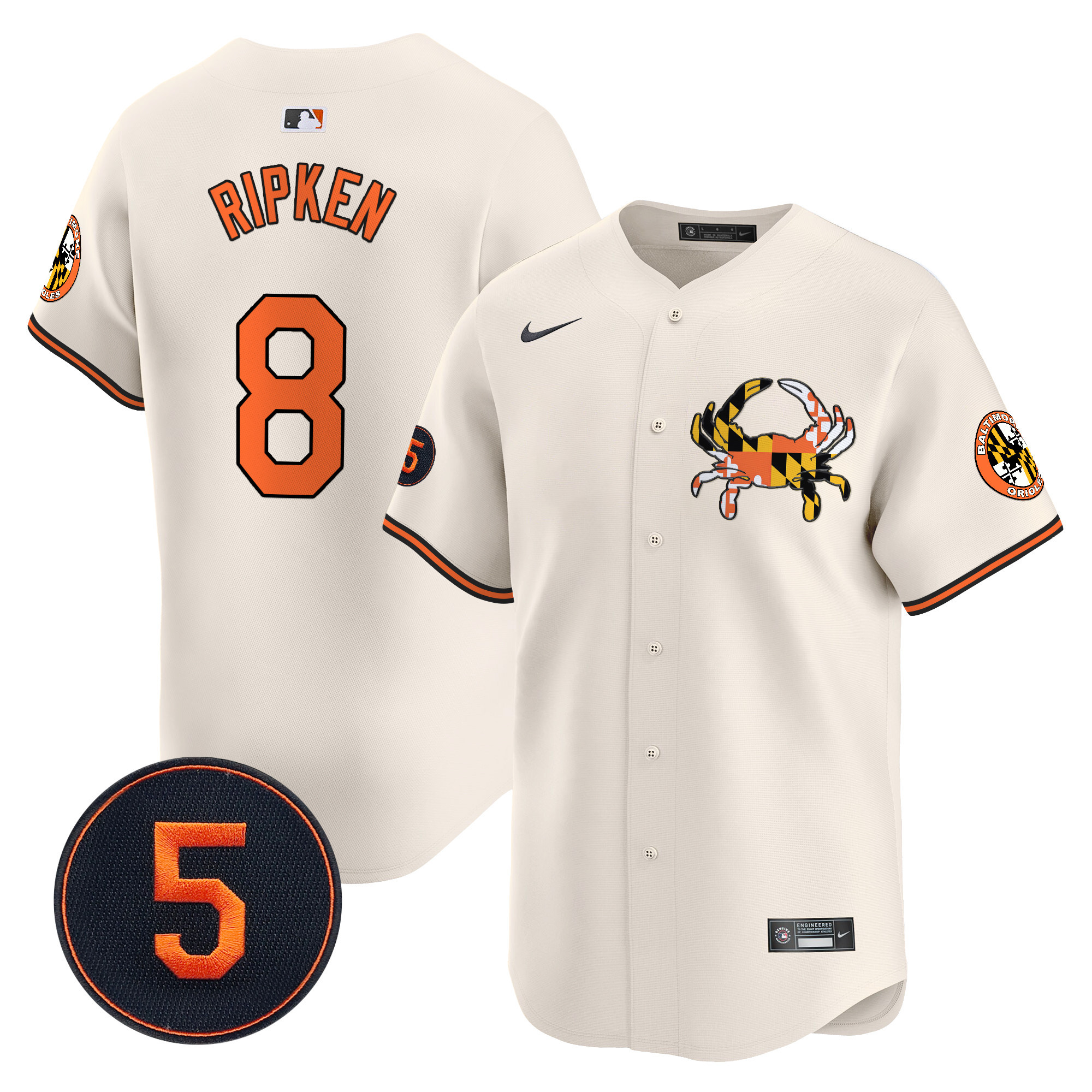 Cal RipkenUnisex Baltimore Orioles Robinson Patch Vapor Premier Limited Cream Jersey V3 - All Stitched