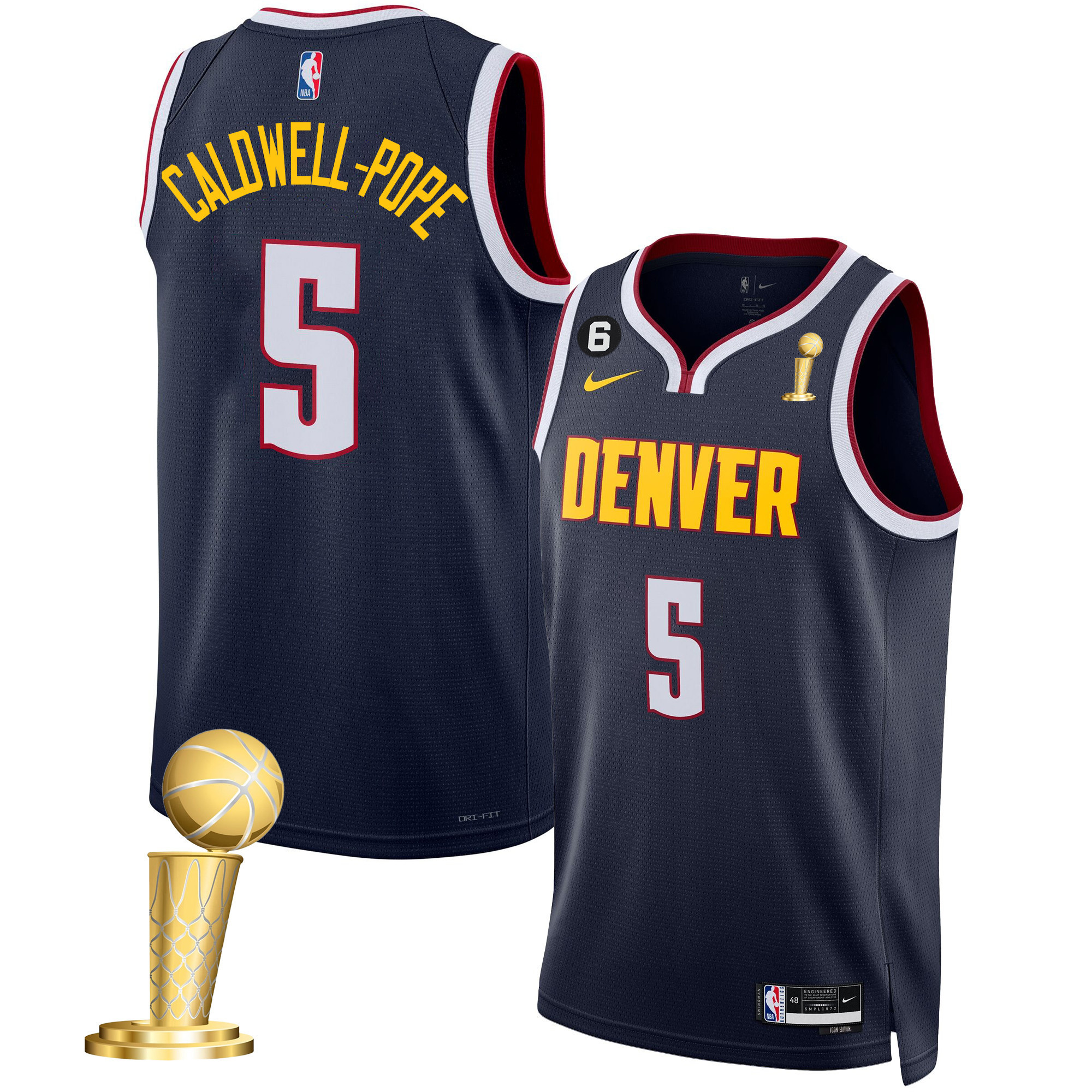 Caldwell-Pope Men's Denver Nuggets 2023 Champions Collection Icon Jersey - All Stitched