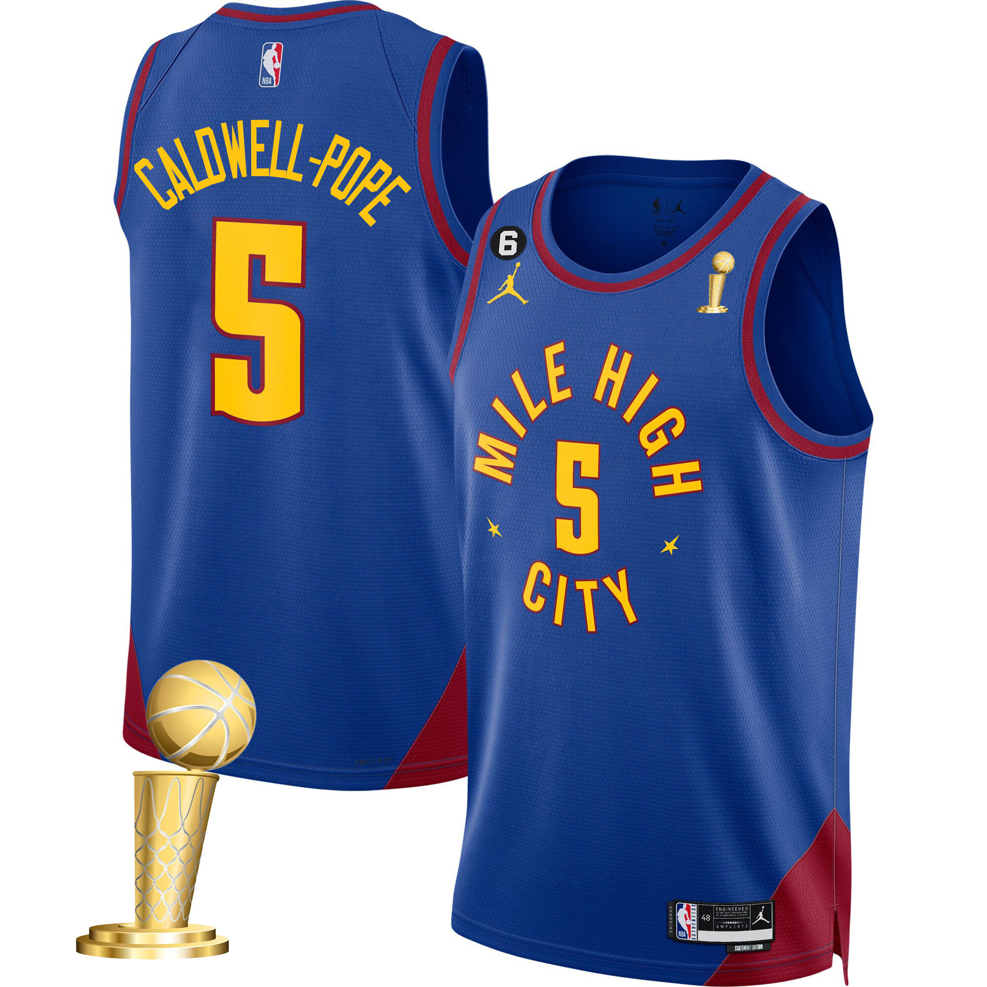 Caldwell-Pope Men's Denver Nuggets 2023 Champions Collection Statement Jersey - All Stitched