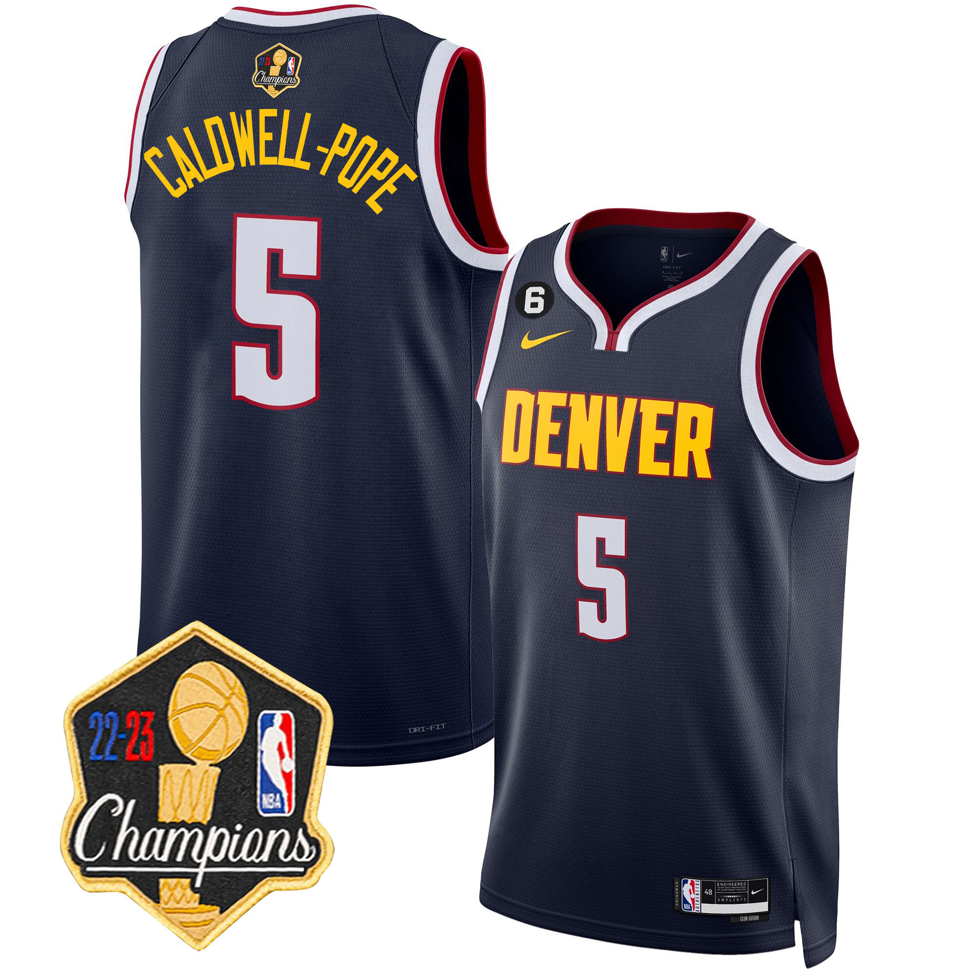 Caldwell-Pope Men's Denver Nuggets 2023 Champions Limited Patch Icon Jersey - All Stitched