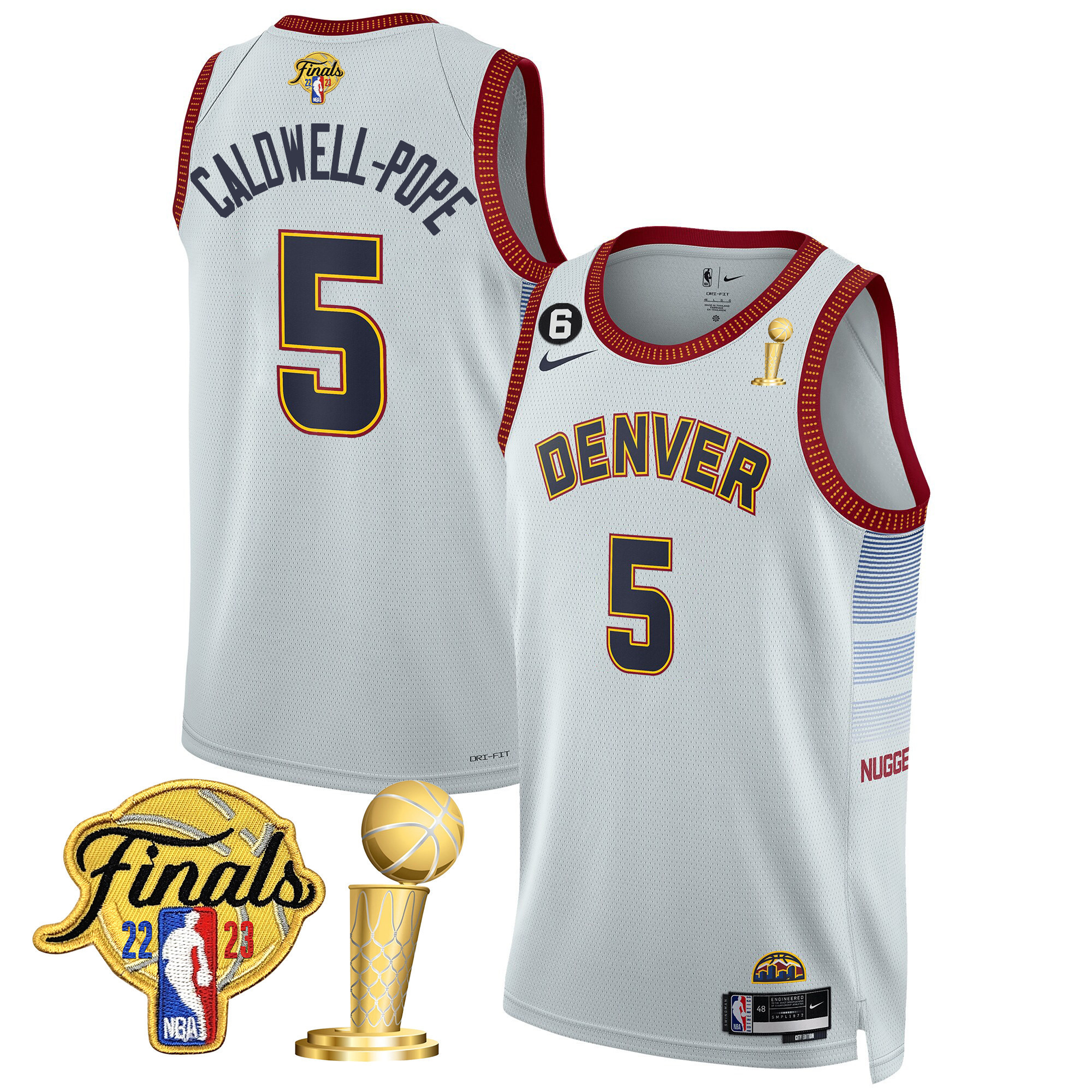 Caldwell-Pope Men's Denver Nuggets 2023 Finals & Champions Patch City Jersey - All Stitched