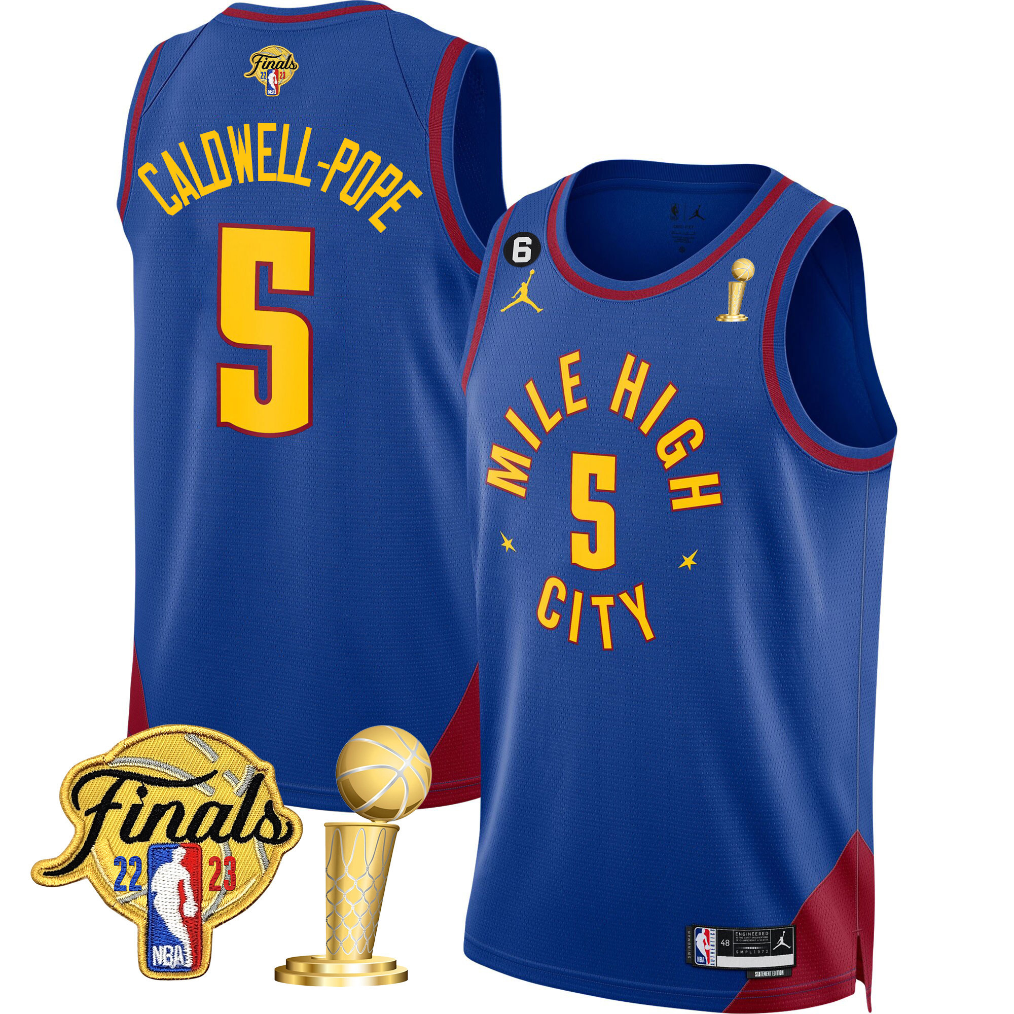 Caldwell-Pope Men's Denver Nuggets 2023 Finals & Champions Patch Statement Jersey - All Stitched