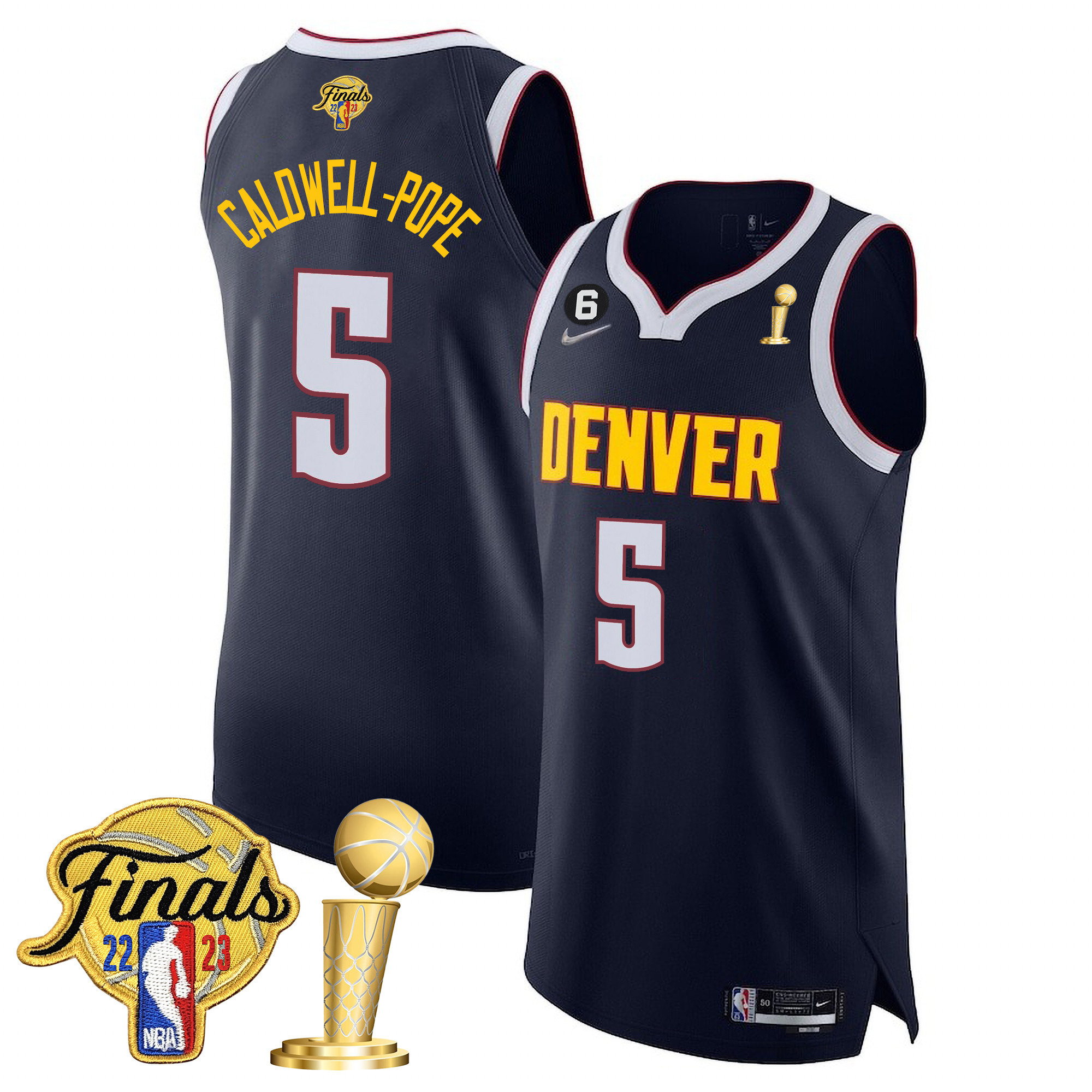 Caldwell-Pope Men's Denver Nuggets 2023 Finals Patch & Champions Collection V2 Diamond Jersey - All Stitched