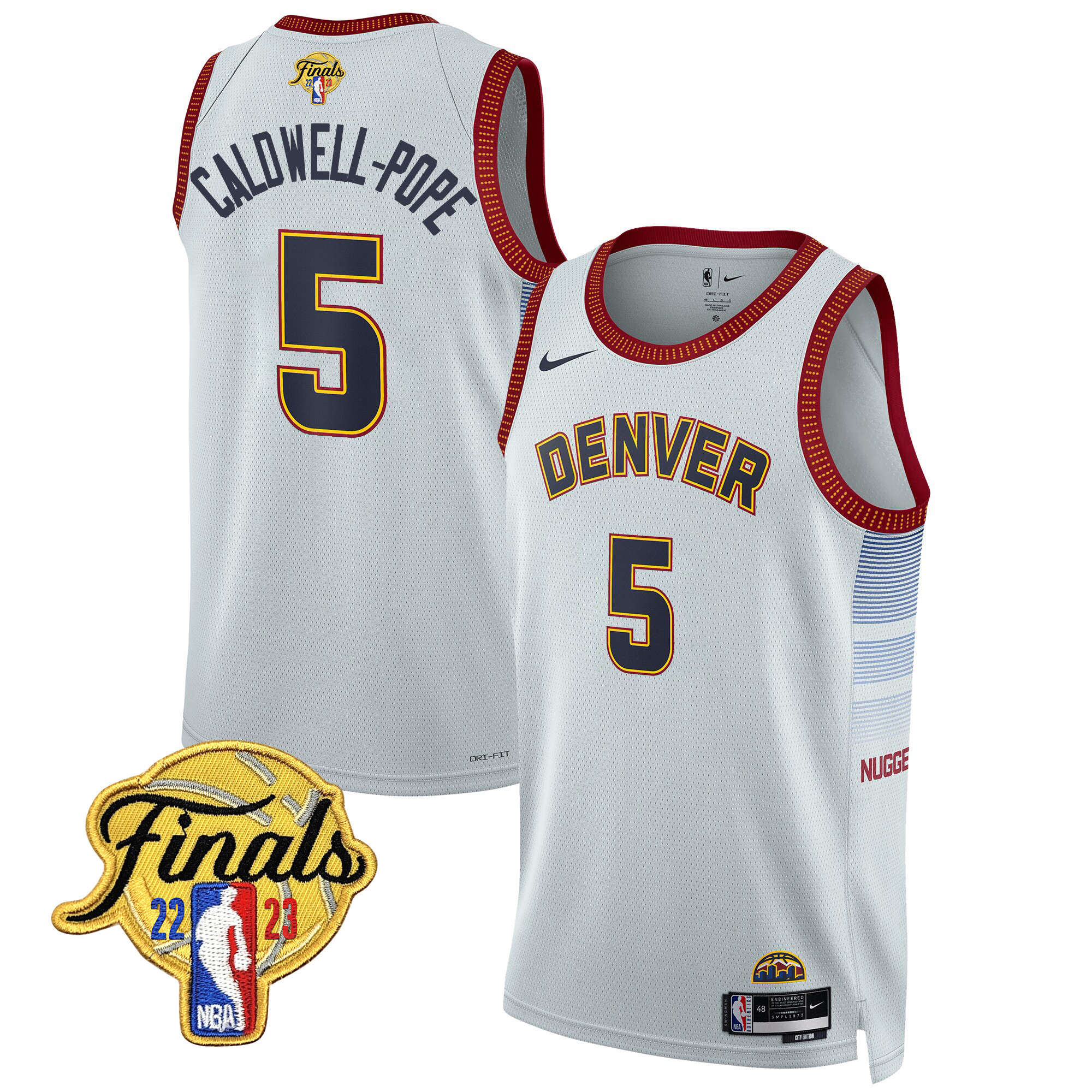 Caldwell-Pope Men's Denver Nuggets 2023 Finals Patch Collection V2 City Jersey - All Stitched