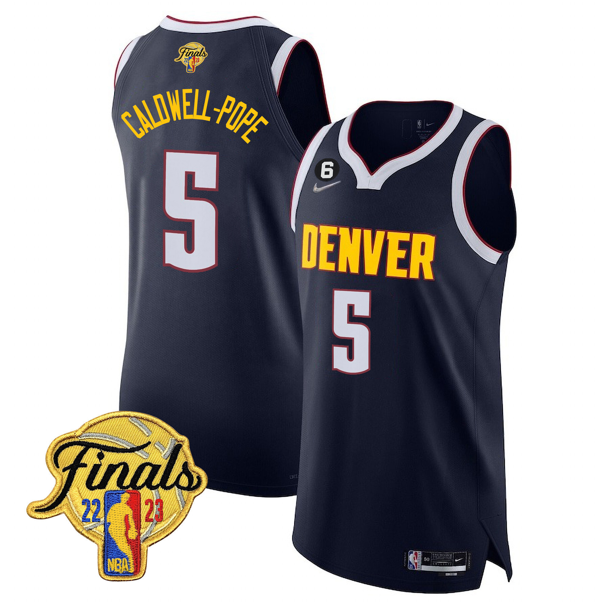 Caldwell-Pope Men's Denver Nuggets 2023 Finals Patch Collection V2 Diamond Jersey - All Stitched