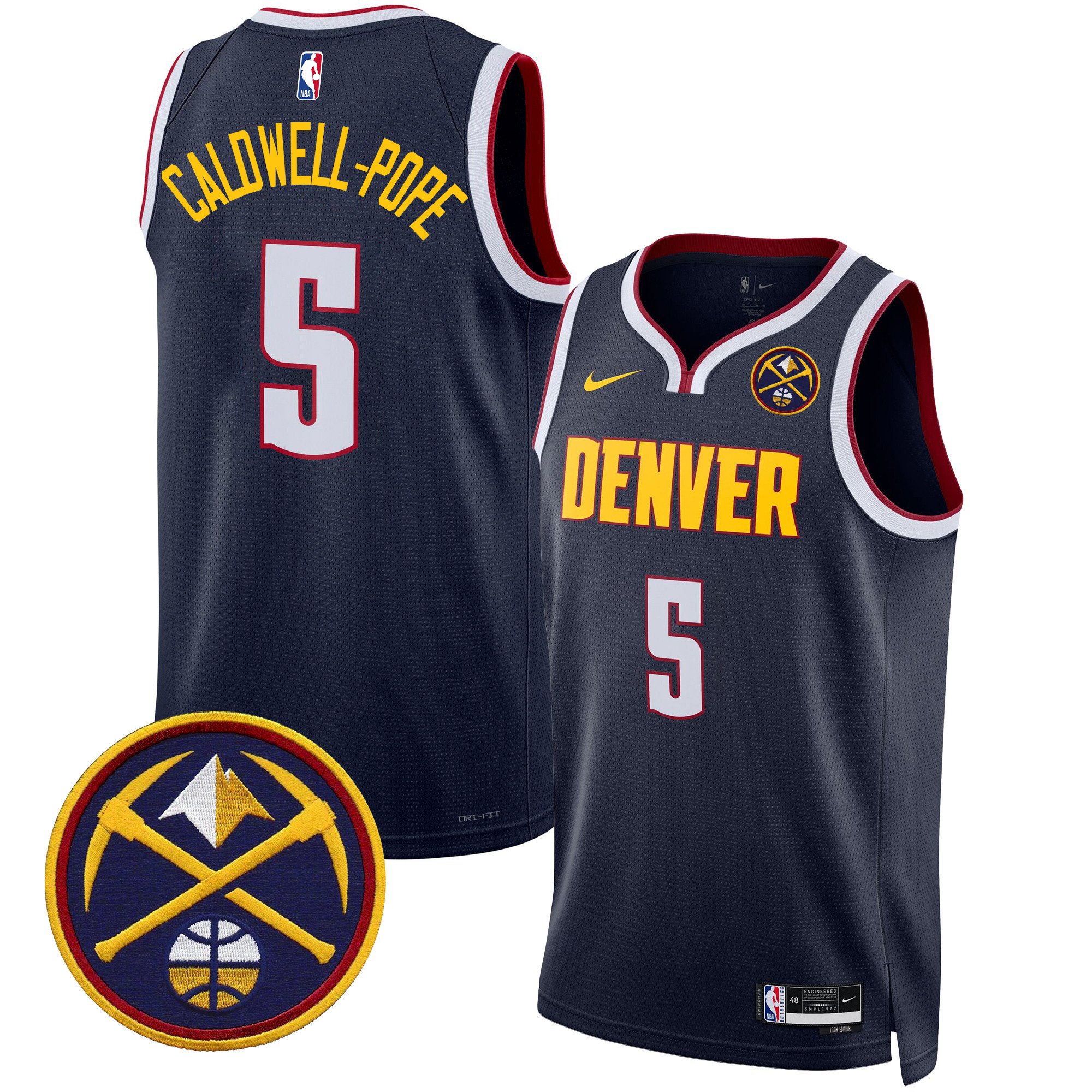 Caldwell-Pope Men's Denver Nuggets Swingman Icon Jersey - All Stitched