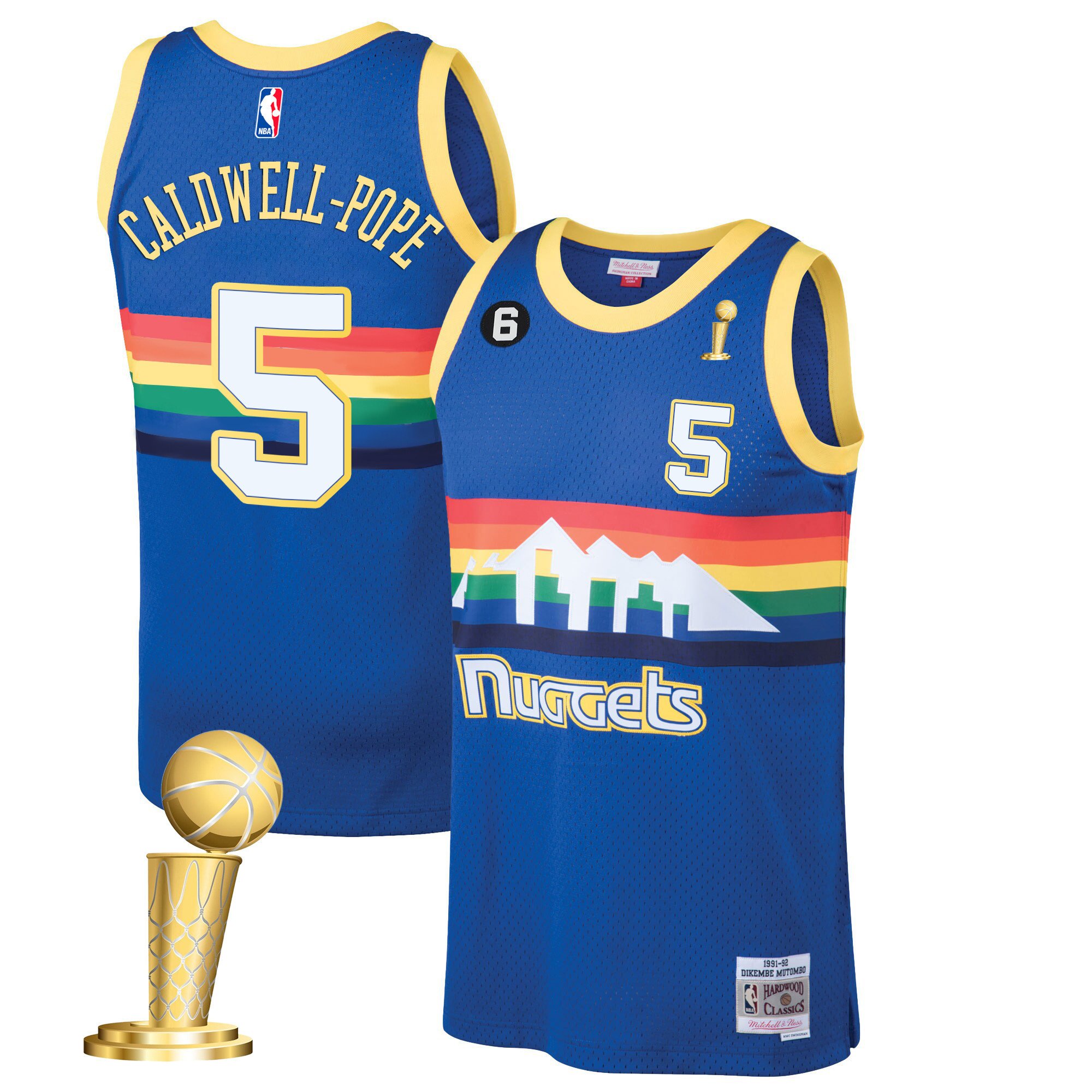 Caldwell-Pope Youth's Denver Nuggets 2023 Champions Collection Blue Classic Jersey - All Stitched