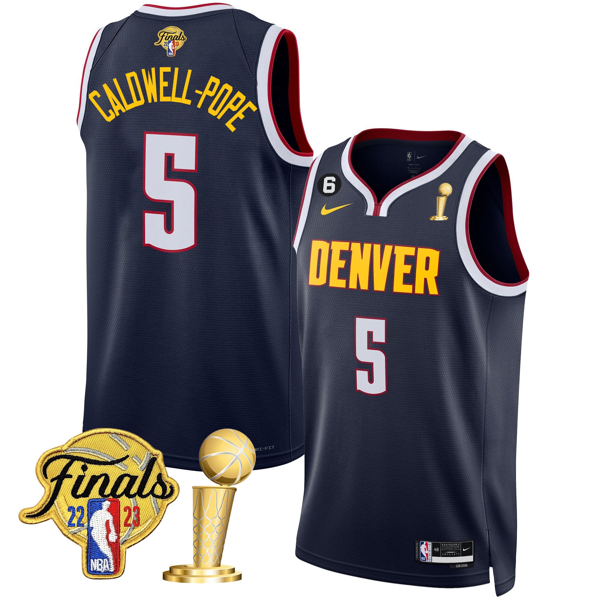 Caldwell-Pope Youth's Denver Nuggets 2023 Finals & Champions Patch Icon Jersey - All Stitched