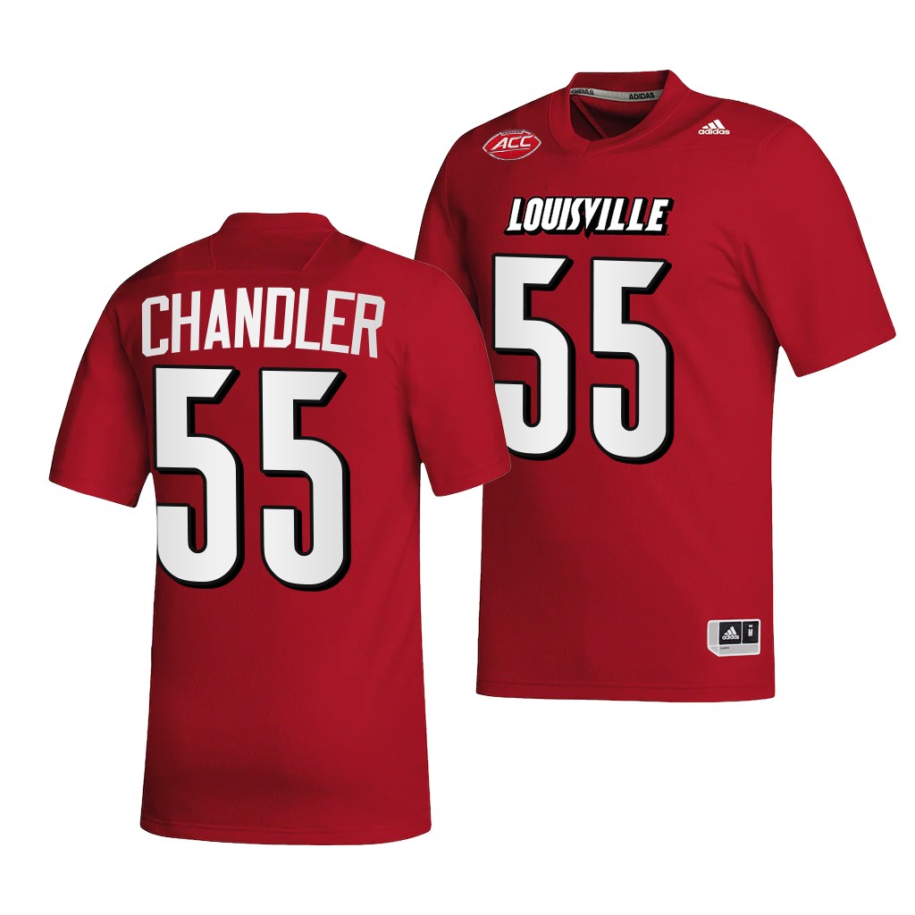 Caleb Chandler Louisville Cardinals #55 Red Jersey 2022-23 College Men's NIL Uniform
