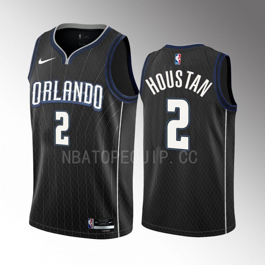 Caleb Houstan 2 2022-23 Orlando Magic Black City Edition Men Stitched Jersey Swingman