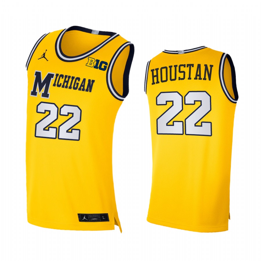 Caleb Houstan Michigan Wolverines Maize Jersey 2022 NBA Draft top prospect