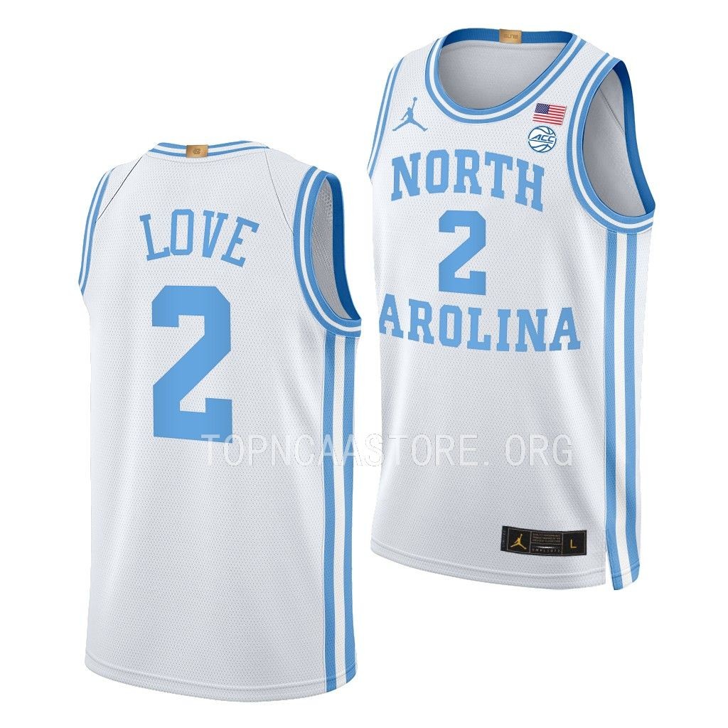 Caleb Love North Carolina Tar Heels #2 White Throwback Jersey 2022-23 Elite
