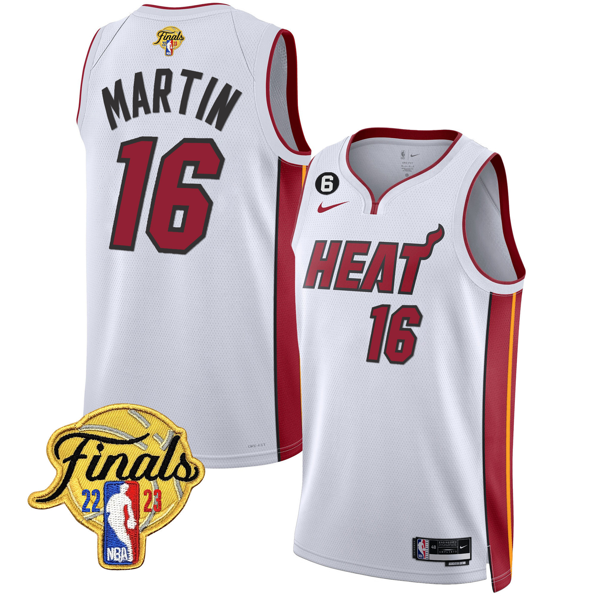 Caleb Martin Men's Miami Heat 2023 Finals Patch Collection Association Jersey - All Stitched