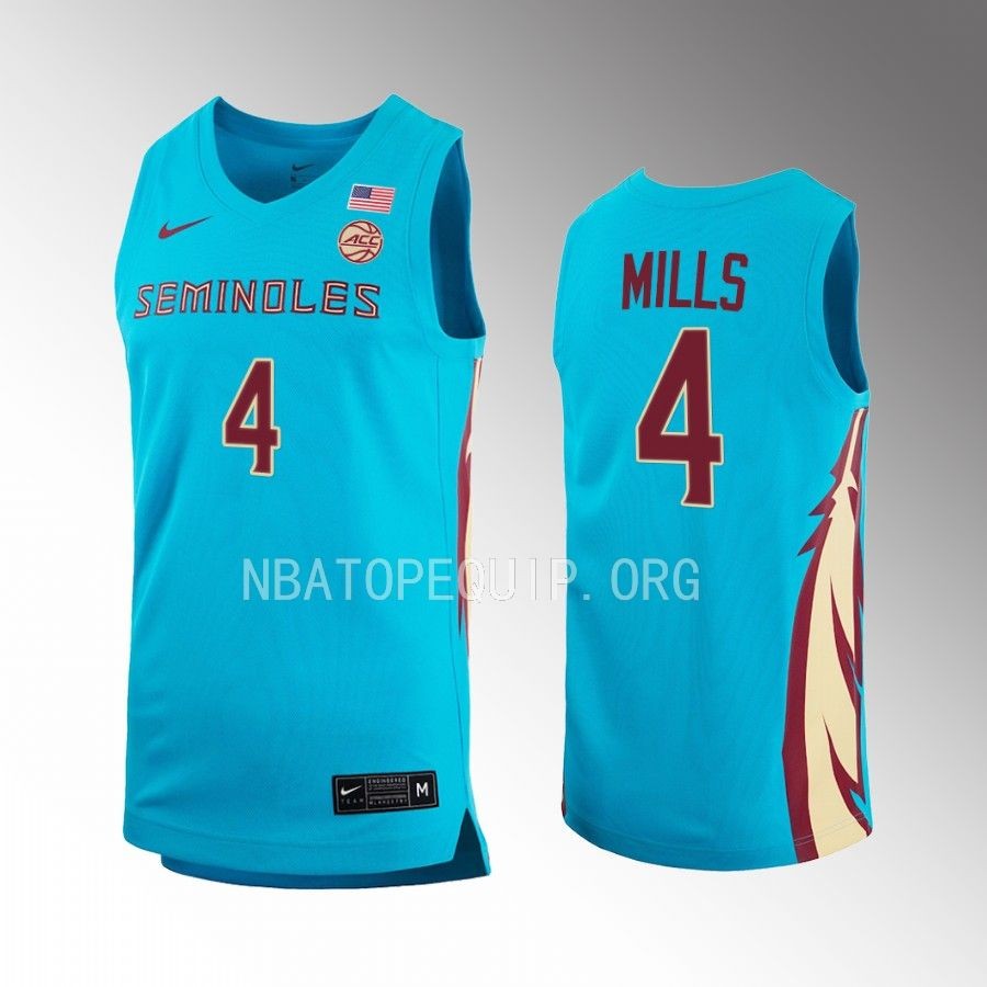 Caleb Mills FSU Seminoles Turquoise Jersey 2022-23 Alternate