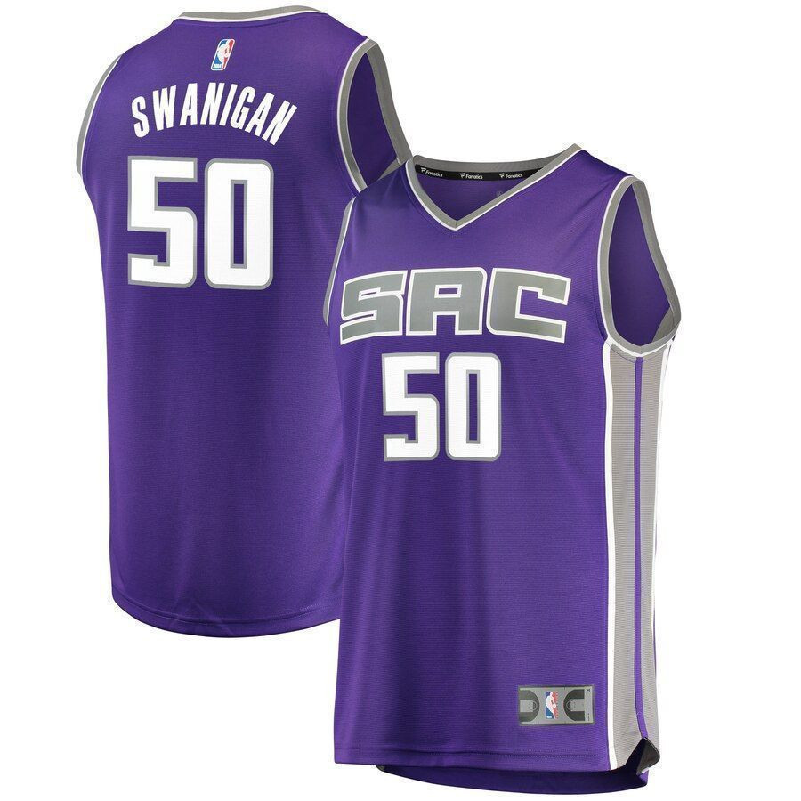 Caleb Swanigan Sacramento Kings Fast Break Stitched Jersey – Icon Edition – Purple