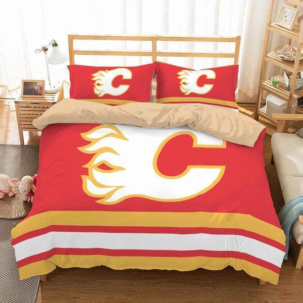 Calgary Flames 3D Duvet Cover Bedding Set