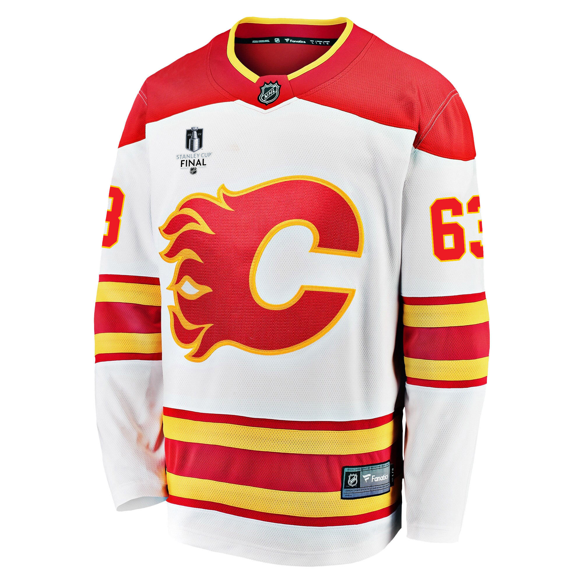 Calgary Flames Adam Ruzicka 63 Away 2022 Stanley Cup Final Breakaway Men Stitched Jersey – White