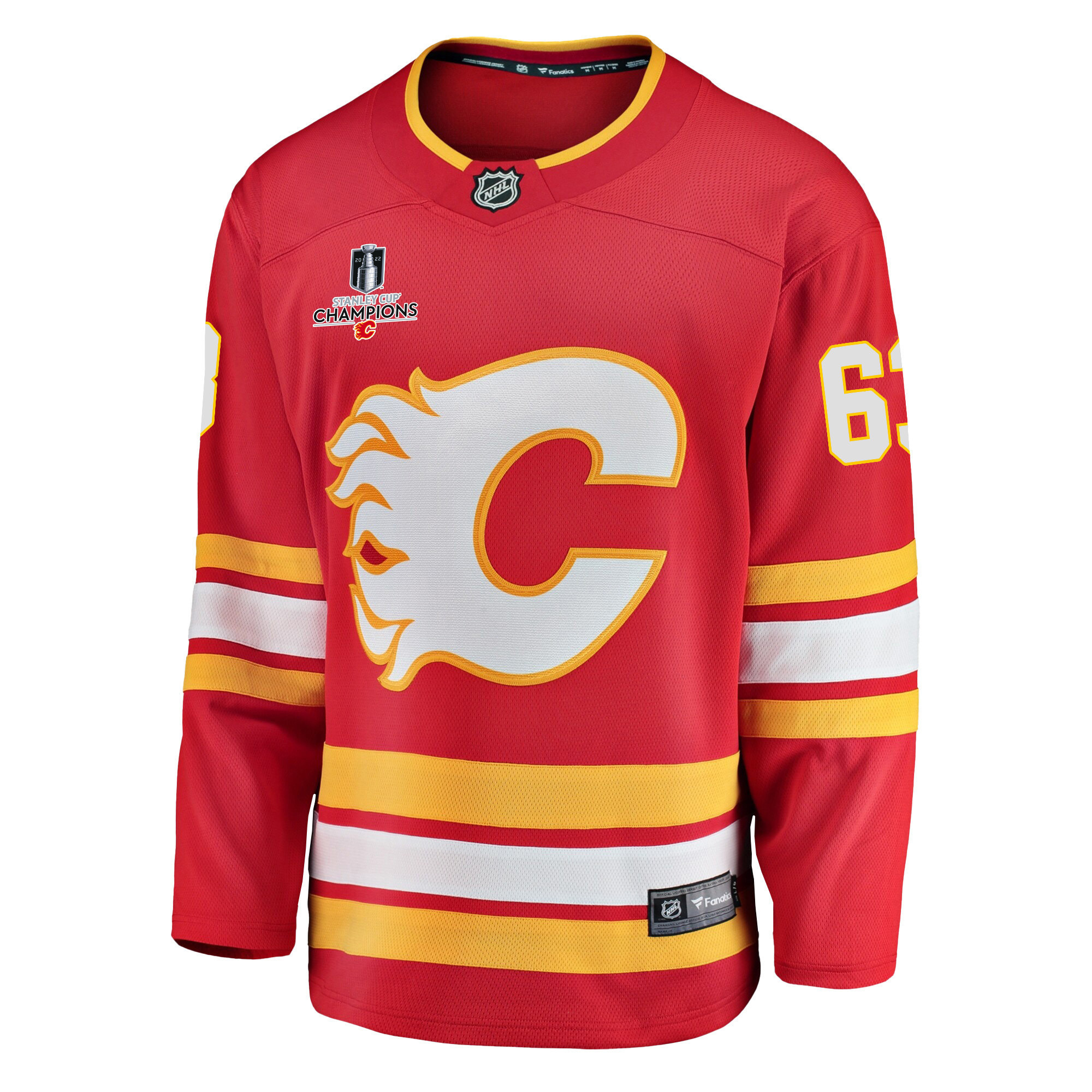 Calgary Flames Adam Ruzicka 63 Home 2022 Stanley Cup Champions Breakaway Men Stitched Jersey – Red