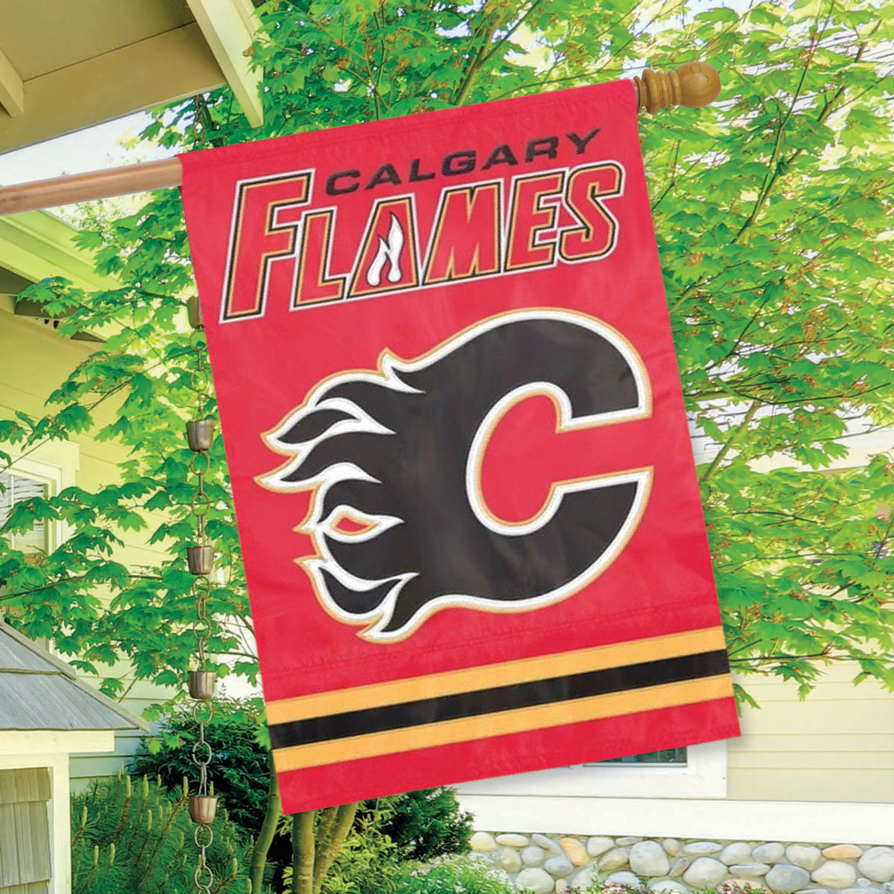 Calgary Flames Applique & Embroidered Flag NHL Garden Flag, House Flag