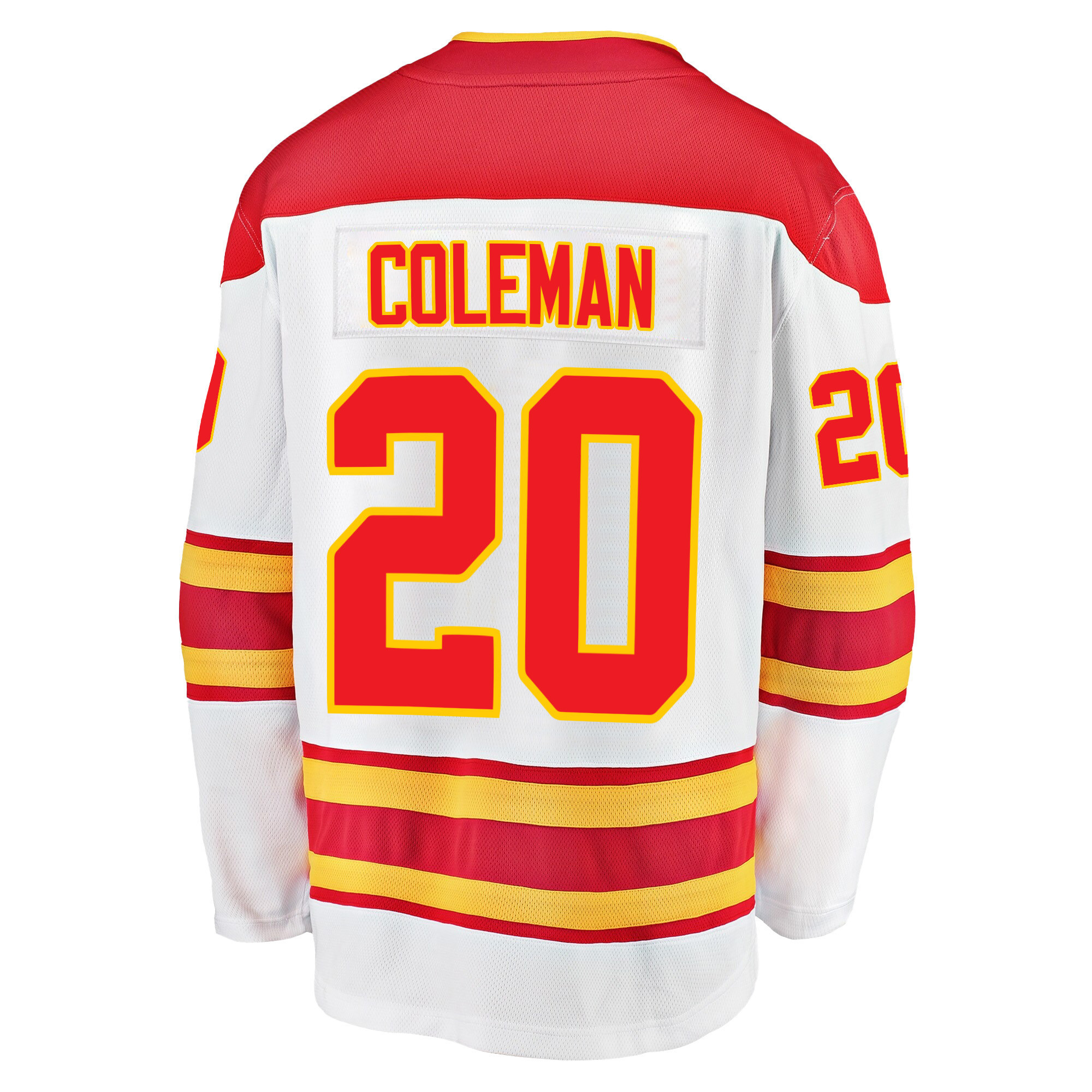 Calgary Flames Blake Coleman 20 Away 2022 Stanley Cup Final Breakaway Men Stitched Jersey – White