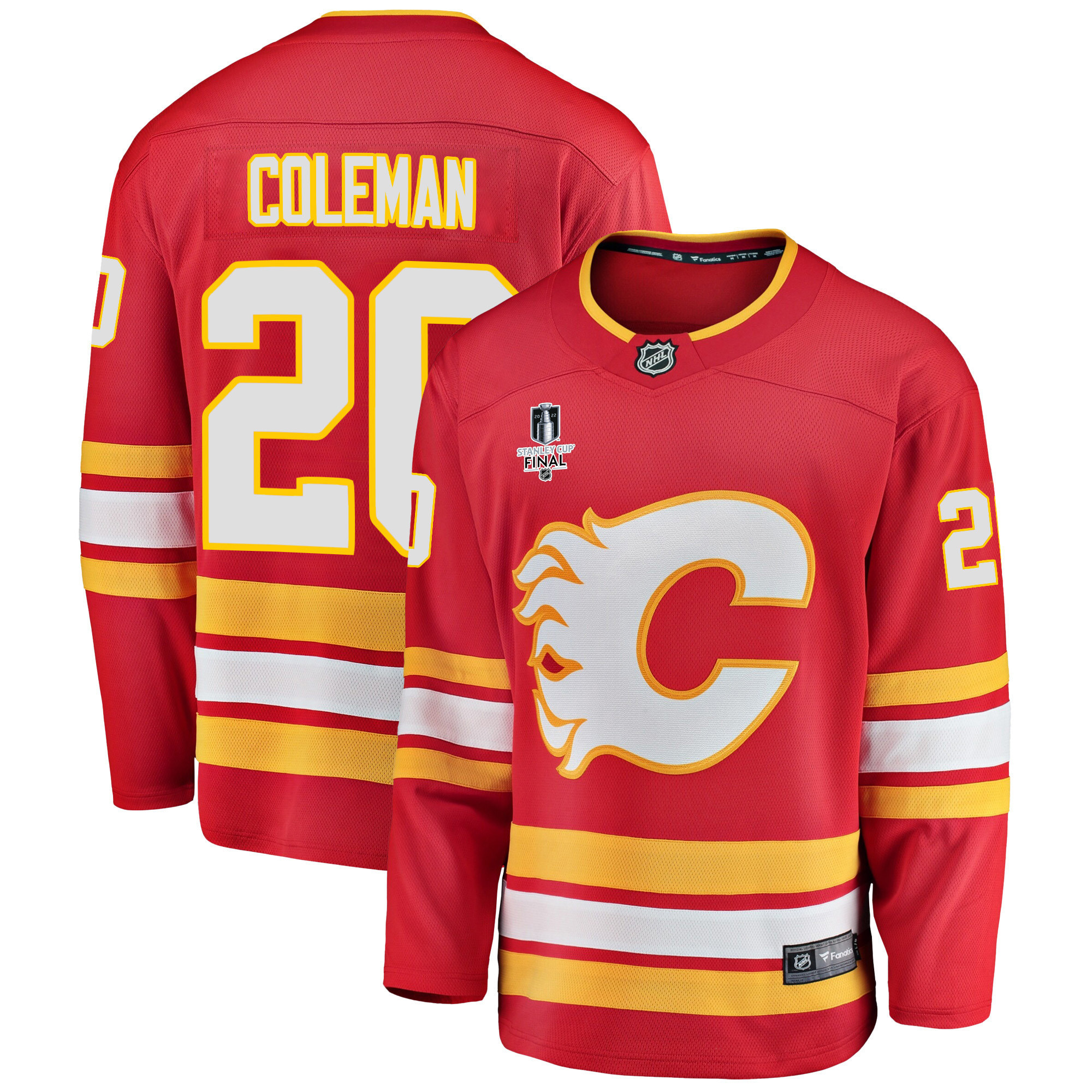 Calgary Flames Blake Coleman 20 Home 2022 Stanley Cup Final Breakaway Men Stitched Jersey – Red
