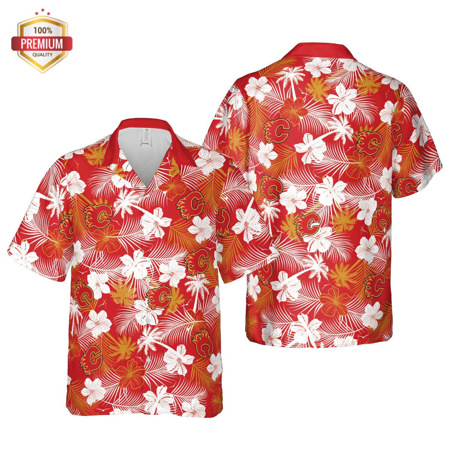 Calgary Flames Hawaii Floral Hawaiian Beach Shirt
