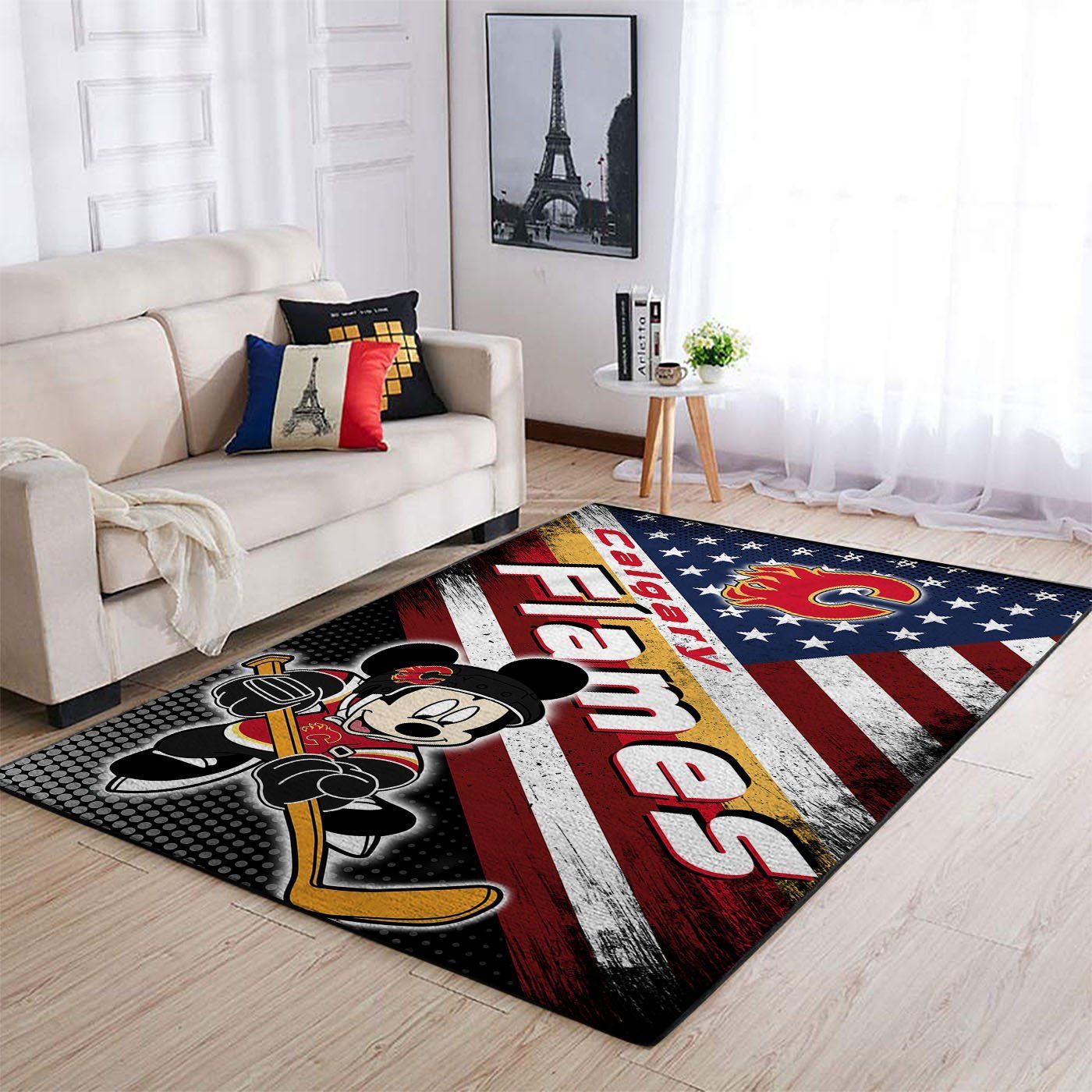 Calgary Flames Living Room Area Rectangle Rug