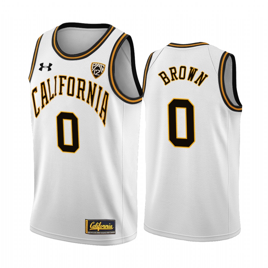 California Bears Jaylen Brown #0 White Throwback College Jersey