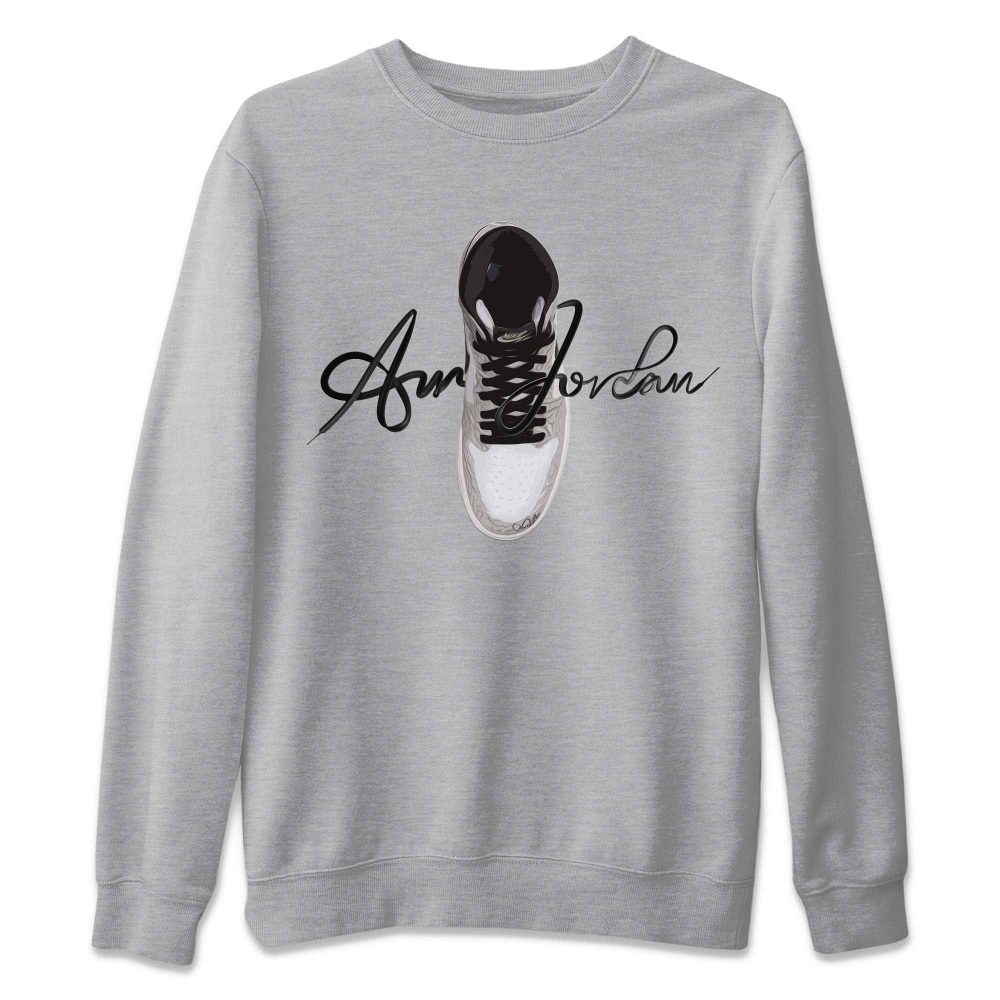 Caligraphy Shoe Lace Unisex Sweater – Air Jordan 1 High White Cement, Sneakers Matching Sweater