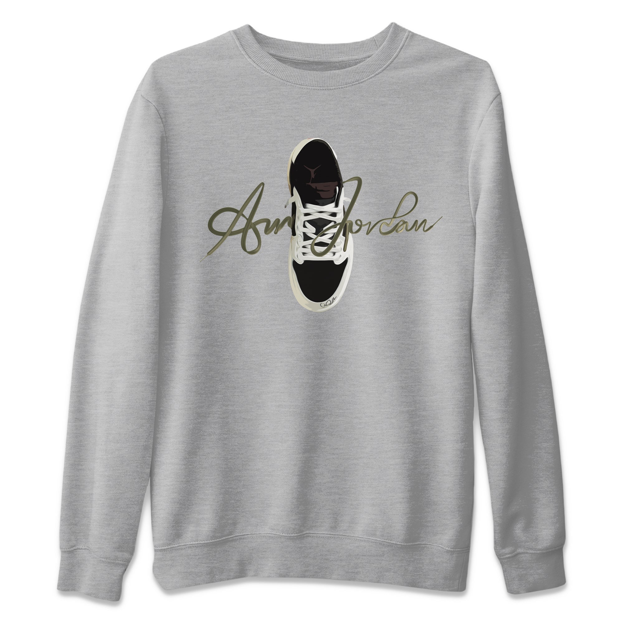 Caligraphy Shoe Lace Unisex Sweater – Air Jordan 1 Travis Scott Olive, Sneakers Matching Sweater