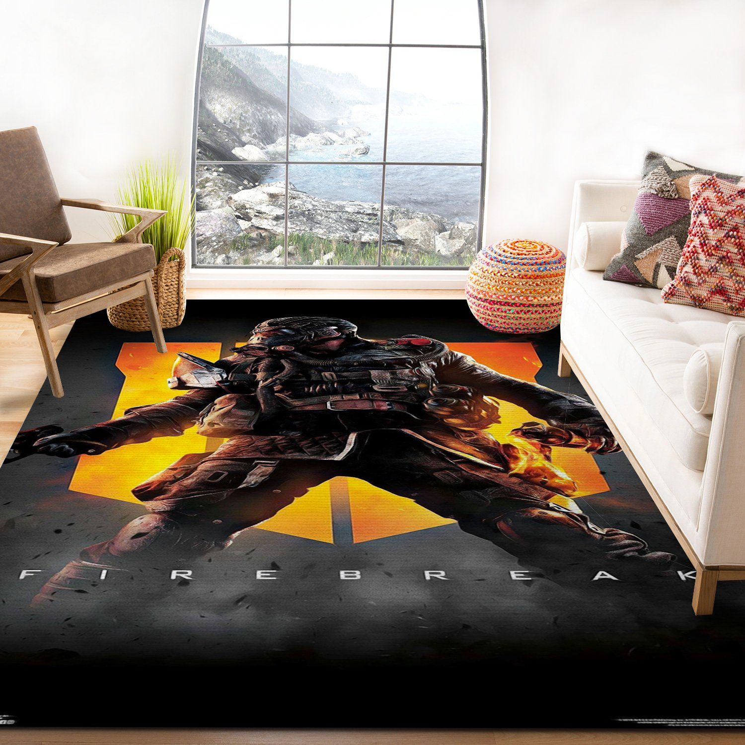 Call Of Duty Black Rectangle Rug – Custom Size And Printing