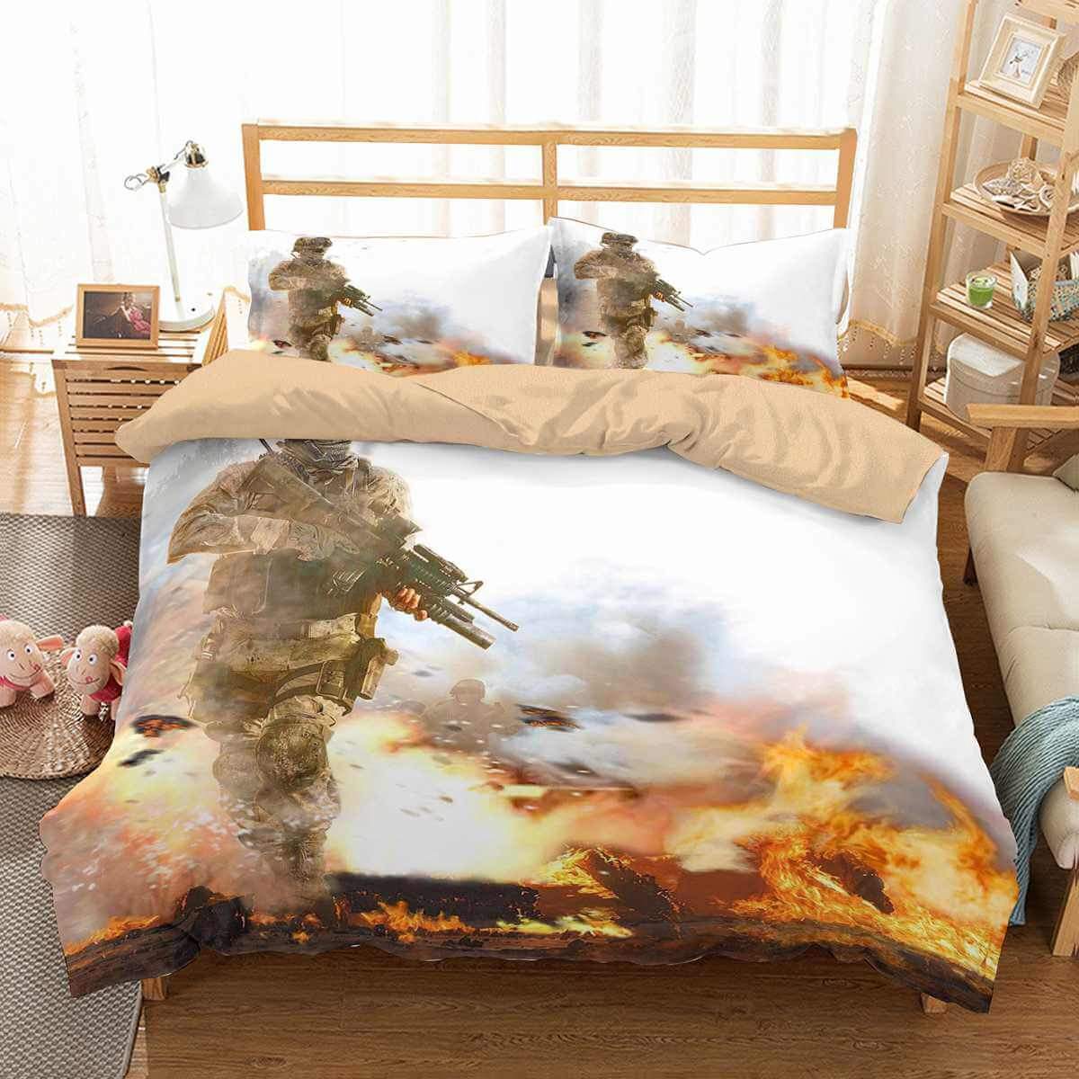 Call Of Duty Modern Warfare 3D Customized Duvet Cover Bedding Set