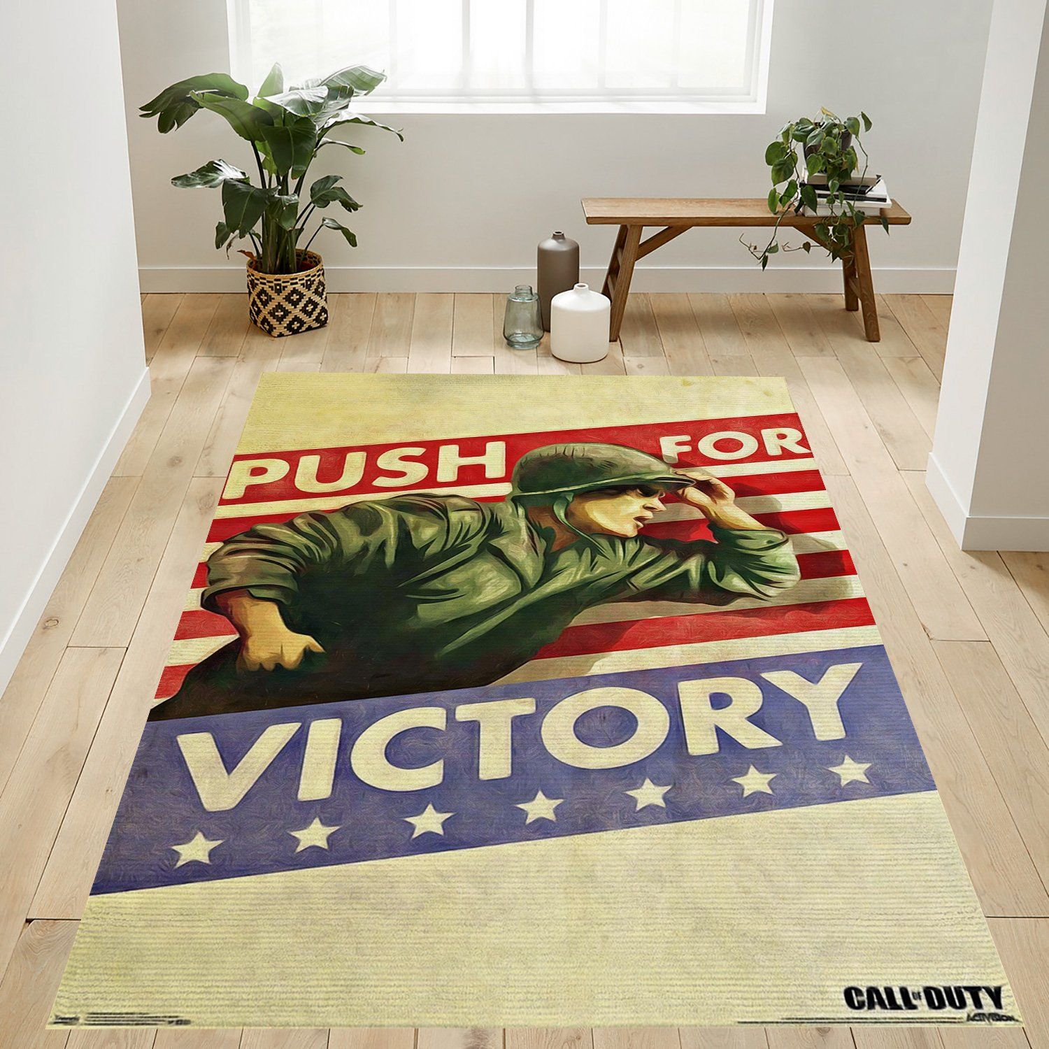 Call Of Duty Wwii Push Rectangle Rug – Custom Size And Printing