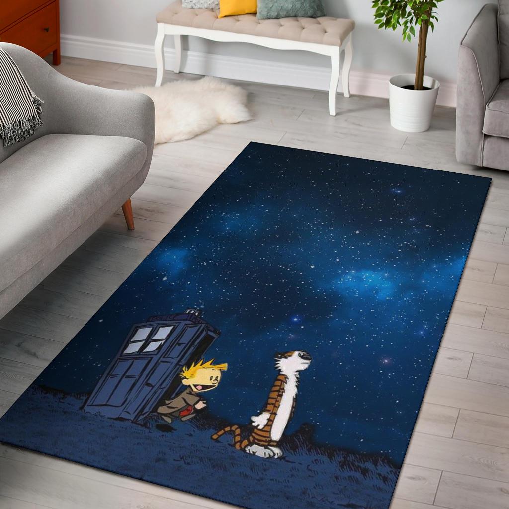 Calvin And Hobbes Doctor Who Area Rectangle Rug