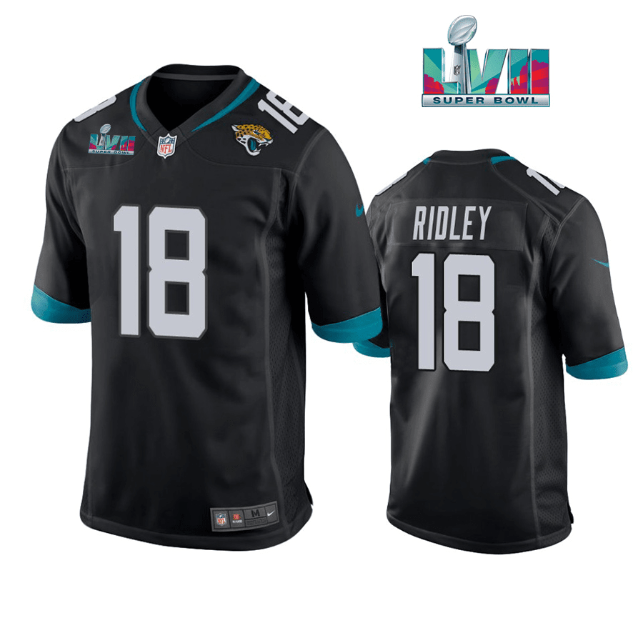 Calvin Ridley 18 Jacksonville Jaguars Super Bowl LVII Super Bowl LVII Men Game Stitched Jersey- Black