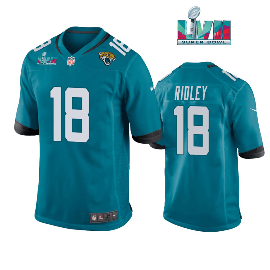 Calvin Ridley 18 Jacksonville Jaguars Super Bowl LVII Super Bowl LVII Teal Men Game Stitched Jersey