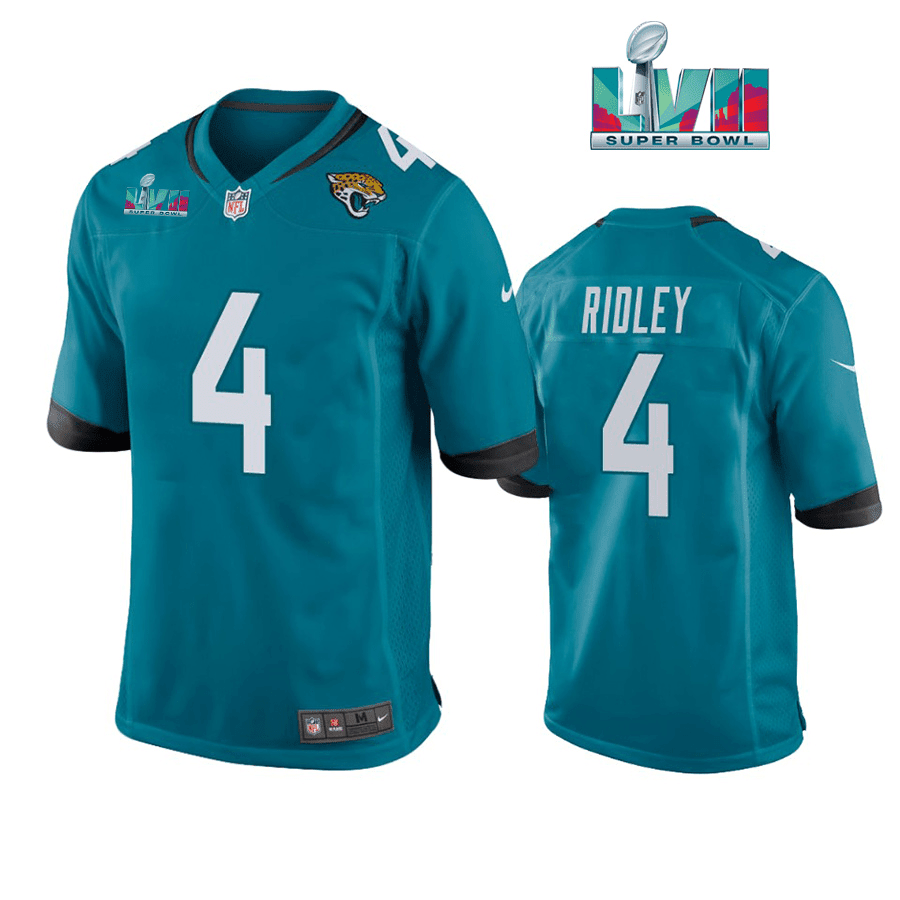 Calvin Ridley 4 Jacksonville Jaguars Super Bowl LVII Super Bowl LVII Game Teal Stitched Jersey