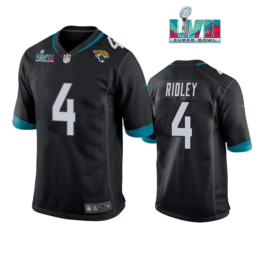 Calvin Ridley 4 Jacksonville Jaguars Super Bowl LVII Super Bowl LVII Men Game Stitched Jersey- Black