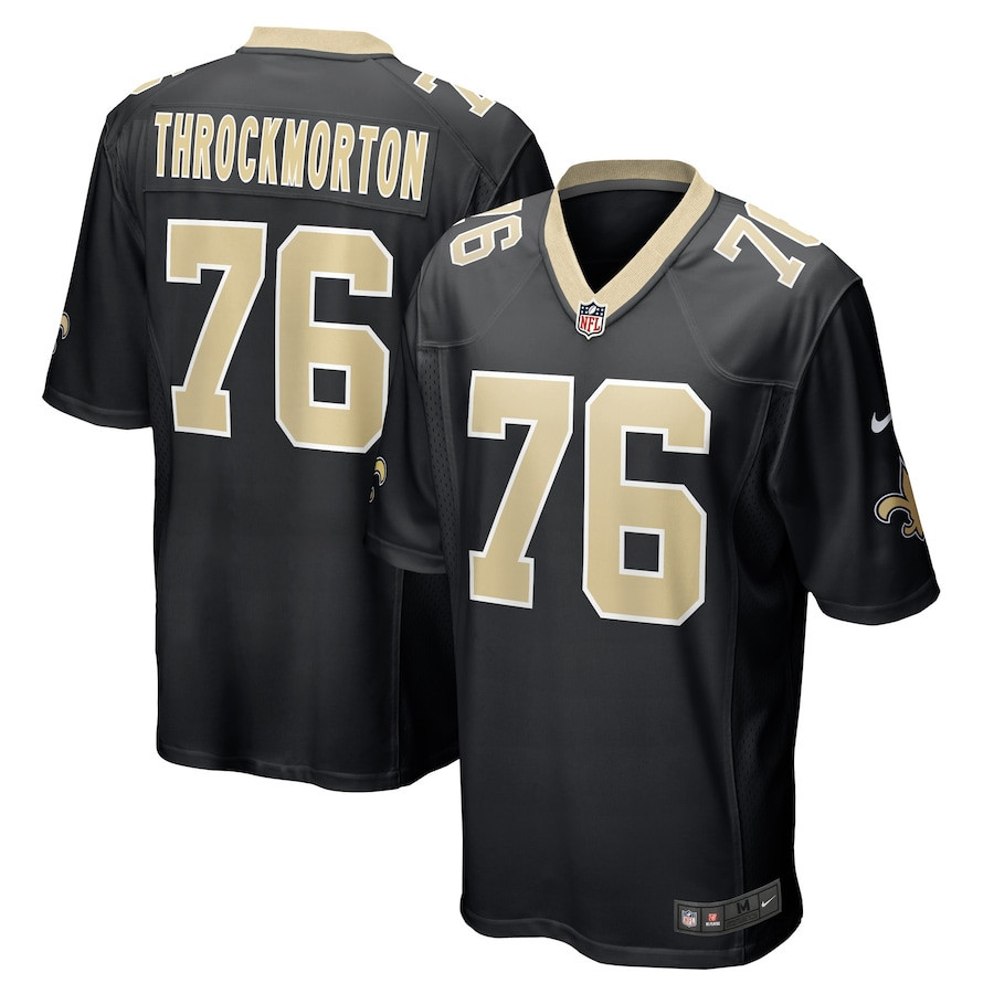 Calvin Throckmorton New Orleans Saints Stitched Jersey – Black
