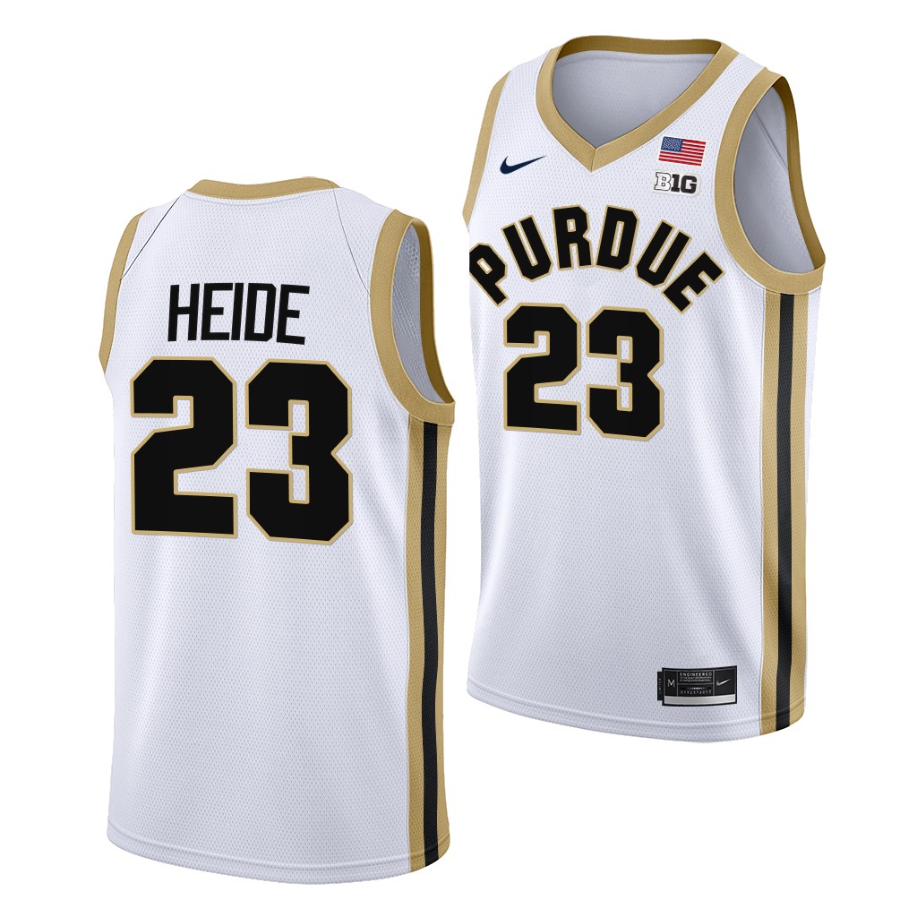 Cam Heide Purdue Boilermakers #23 White College Jersey 2022-23