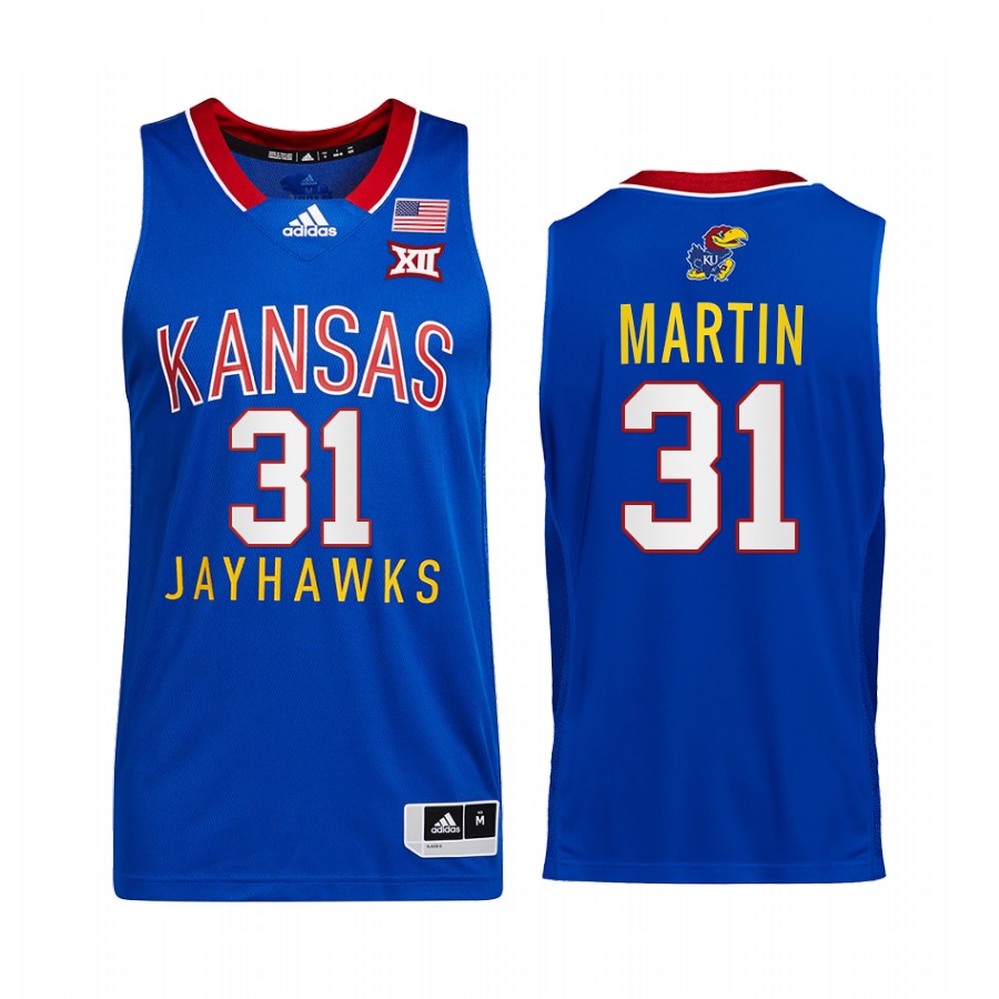 Cam Martin Kansas Jayhawks Royal Jersey College Throwback