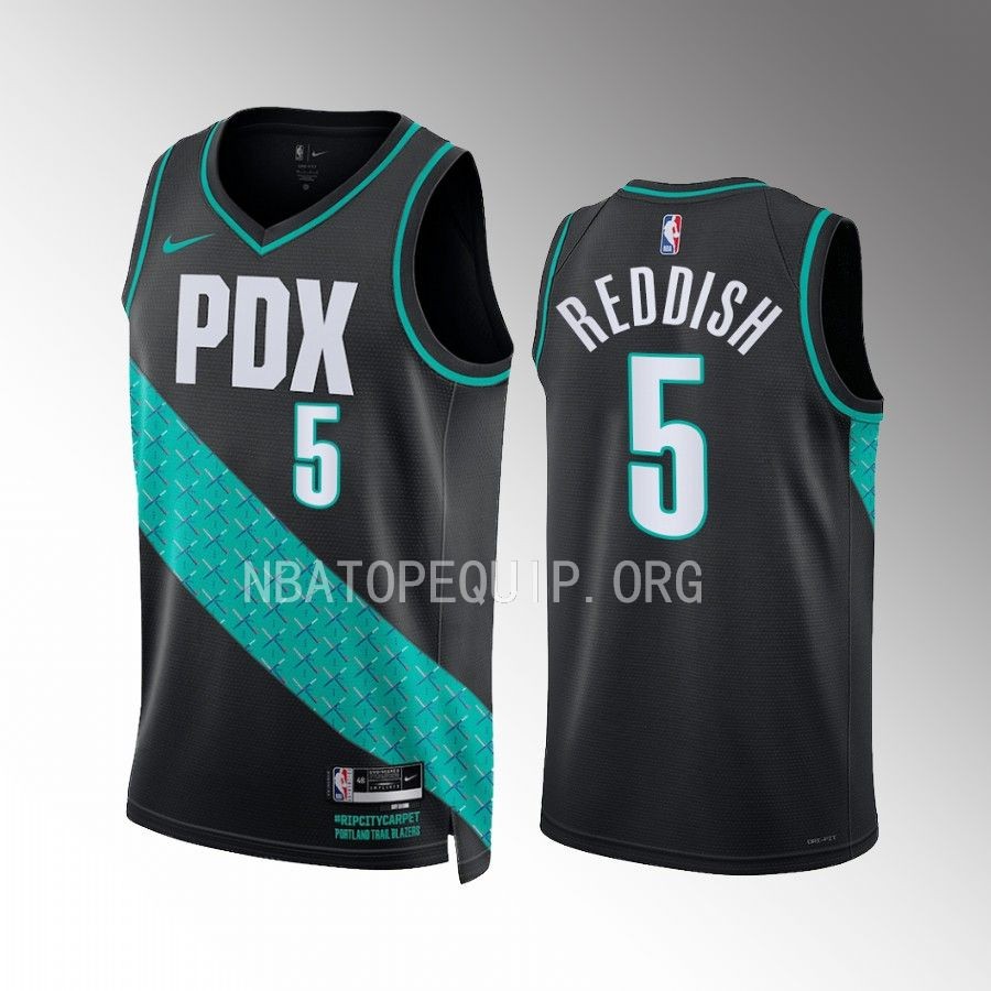 Cam Reddish 2022-23 Portland Trail Blazers Black #5 City Edition Jersey Swingman