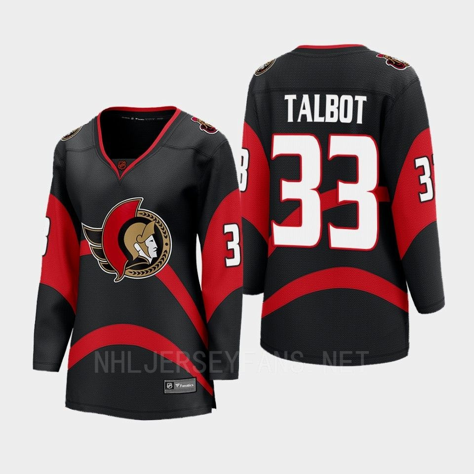Cam Talbot 33 Ottawa Senators 2022 Special Edition 2.0 Women Breakaway Retro Stitched Jersey Black