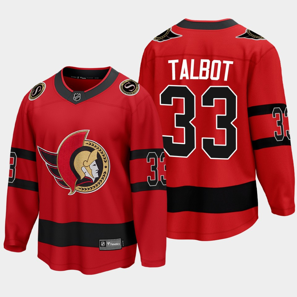 Cam Talbot 33 Ottawa Senators 2022 Special Edition Reverse Retro Red Stitched Jersey
