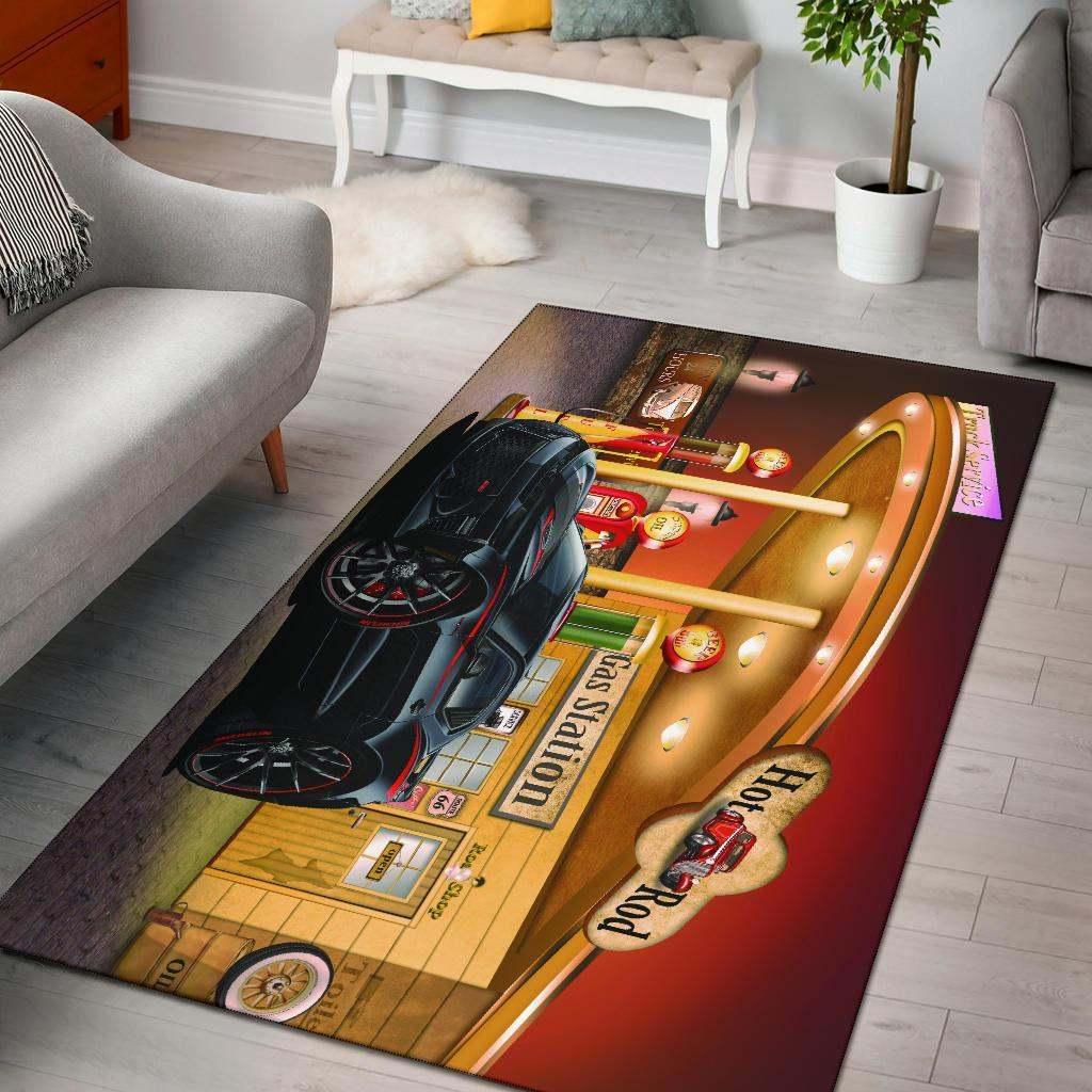 Camaro Ss Gas Station Area Rectangle Rug